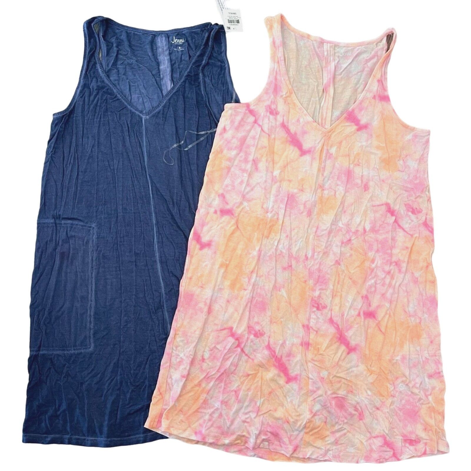 Other JENNI Washed Tank Chemise Nightgown LOT 2 Tie Dye SMALL $73 Size ONE SIZE - 1 Thumbnail
