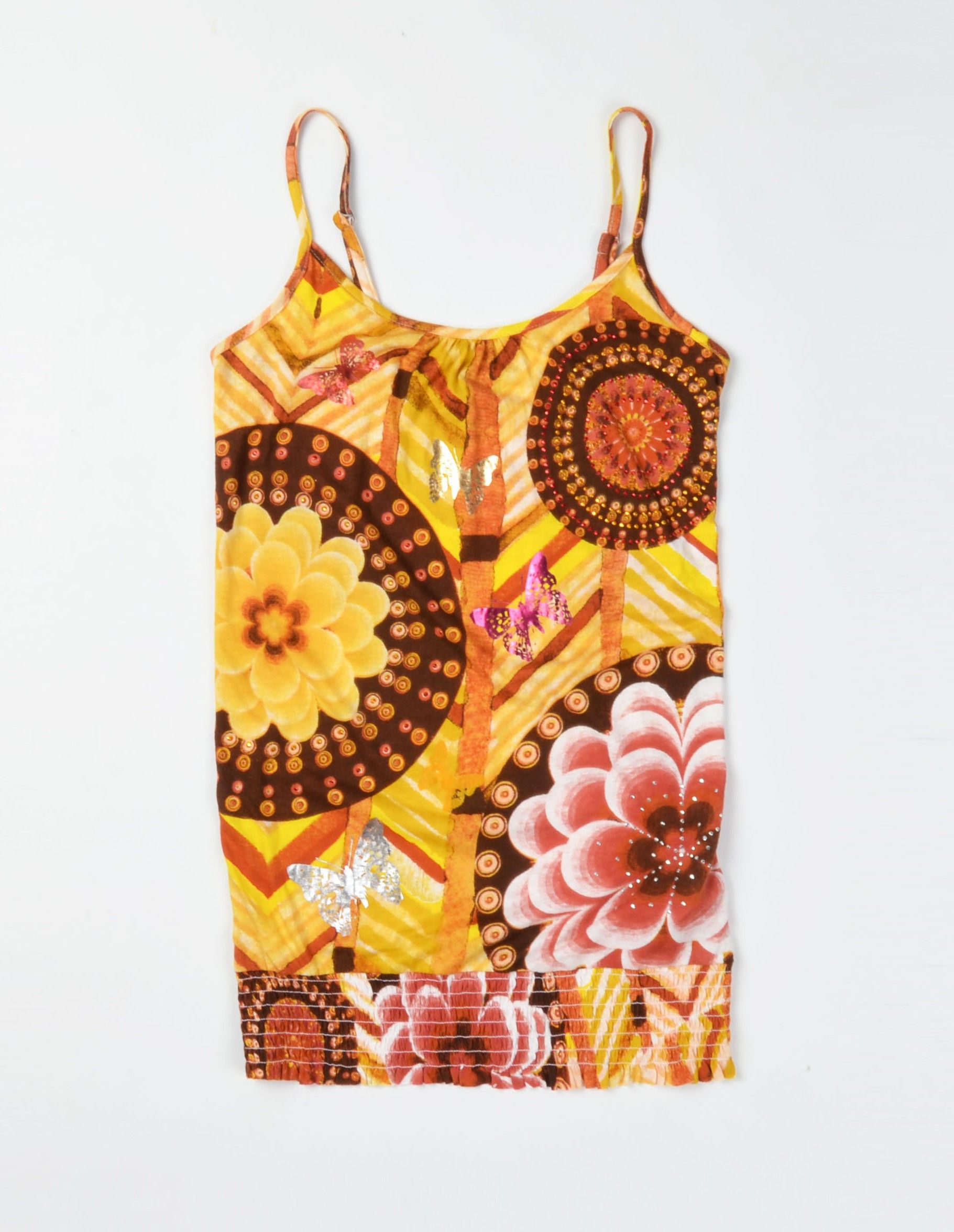 Desigual Vintage Desigual Y2K Fairy Boho Butterfly Cami Top Size XS / US 0-2 / IT 36-38 - 3 Thumbnail