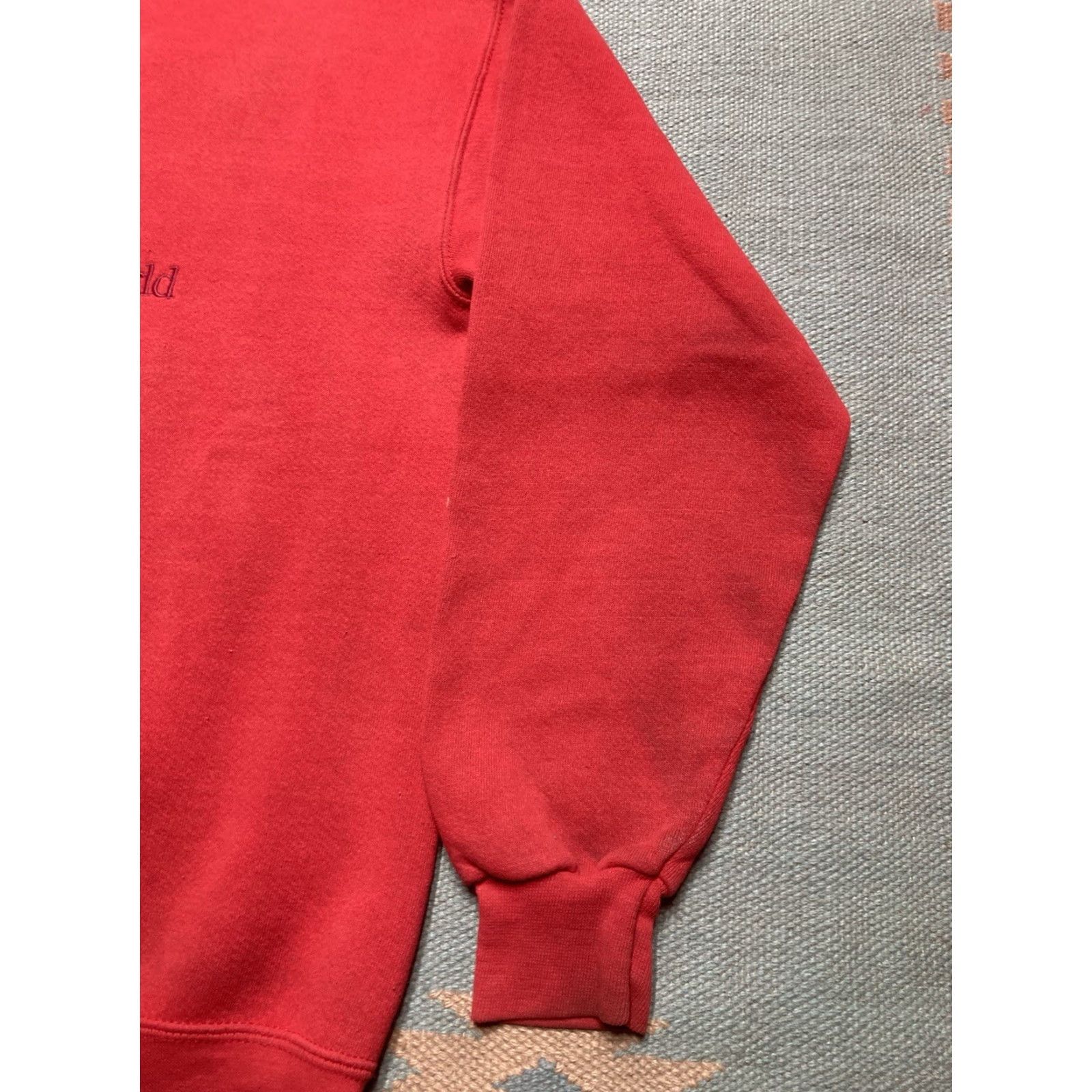 Disney VINTAGE Walt Disney World Mickey Mouse Embossed Crewneck Sweatshirt Red M Mens Shirt Pullover 27" 21.5" Length Pit to Pit Size US M / EU 48-50 / 2 - 4 Thumbnail