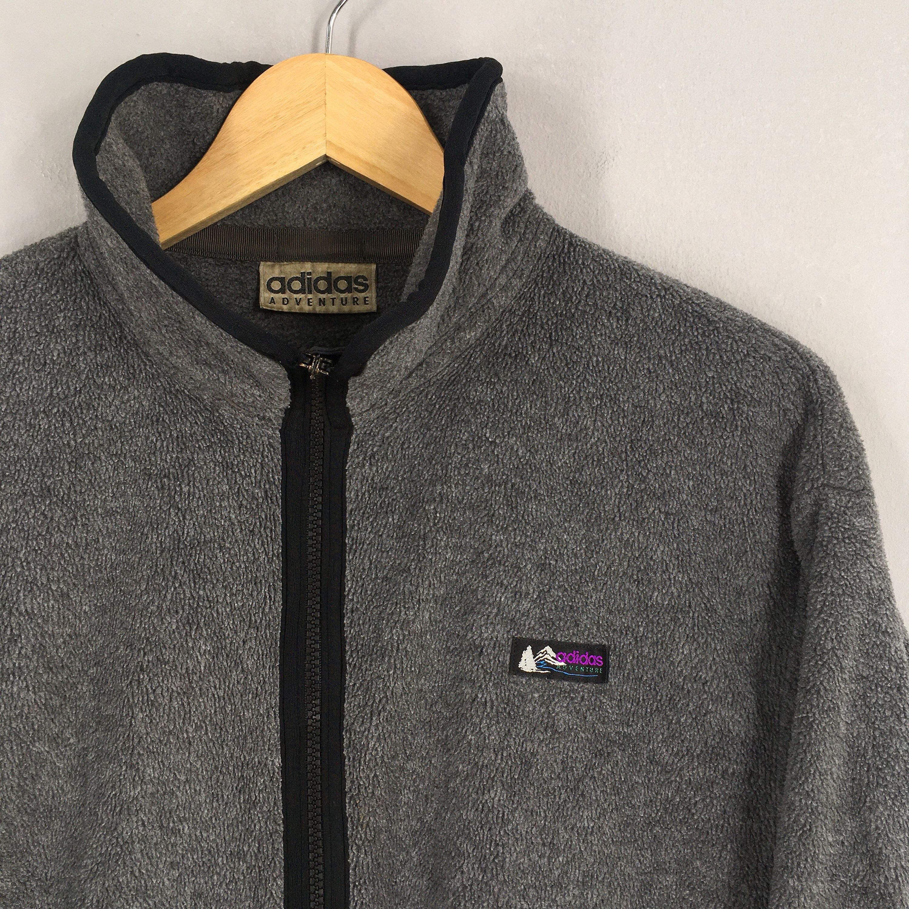Adidas × Vintage Vintage Adidas Equipment Fleece Zipper Sweater Medium Size US M / EU 48-50 / 2 - 2 Thumbnail