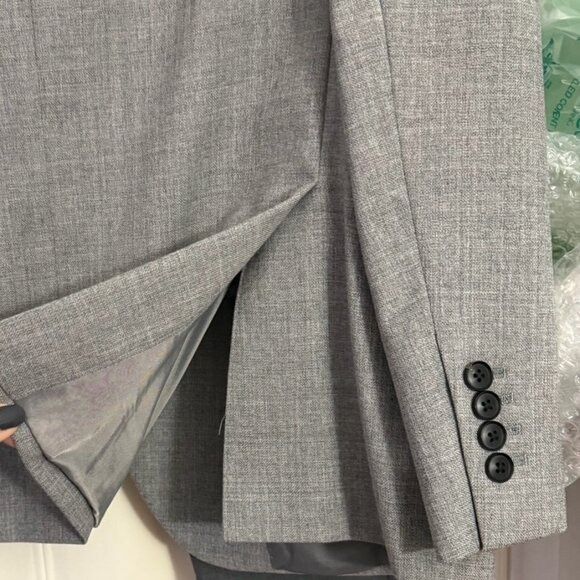 Reiss Reiss Mens Gray Peak Hopsack Woven Wool Blazer Suit Jacket S Size 40R - 10 Thumbnail