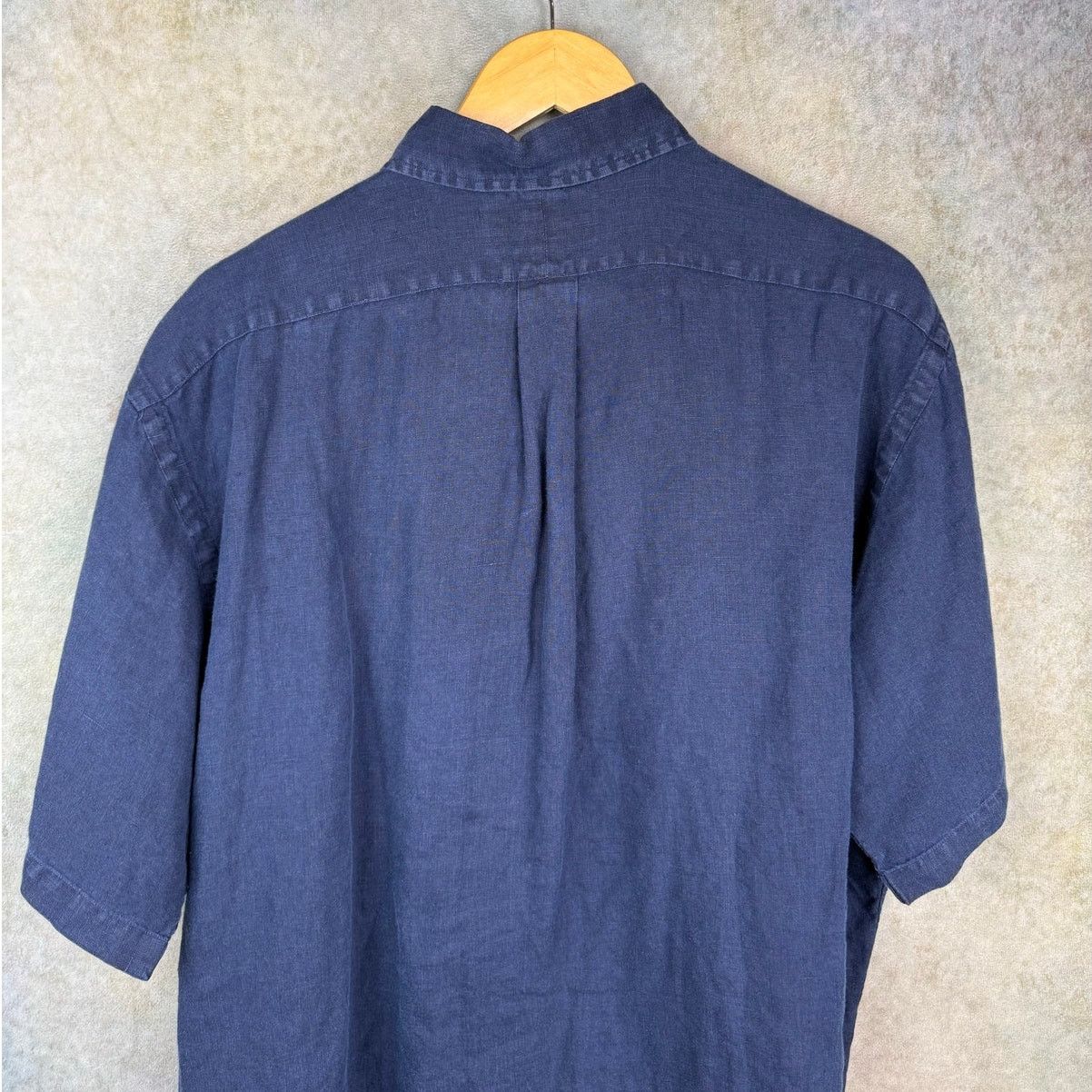 Polo Ralph Lauren × Vintage VTG 90s Polo Ralph Lauren 100% Linen Shirt Mens Sz L Navy Size US L / EU 52-54 / 3 - 7 Thumbnail