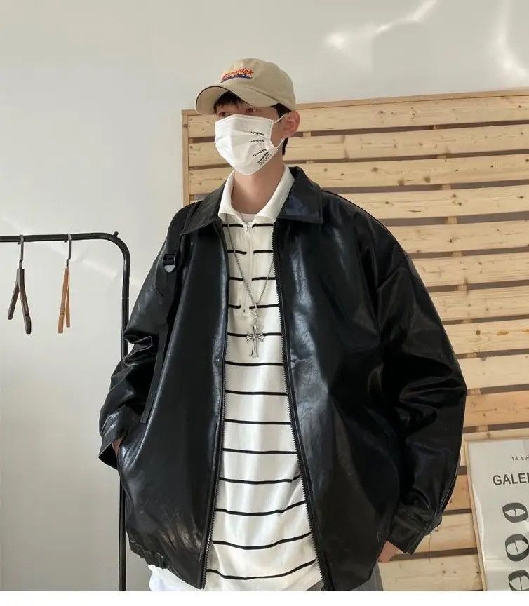 Japanese Brand × Vintage Motorcycle PU leather retro loose bomber jacket zipper y2k Size US L / EU 52-54 / 3 - 5 Thumbnail