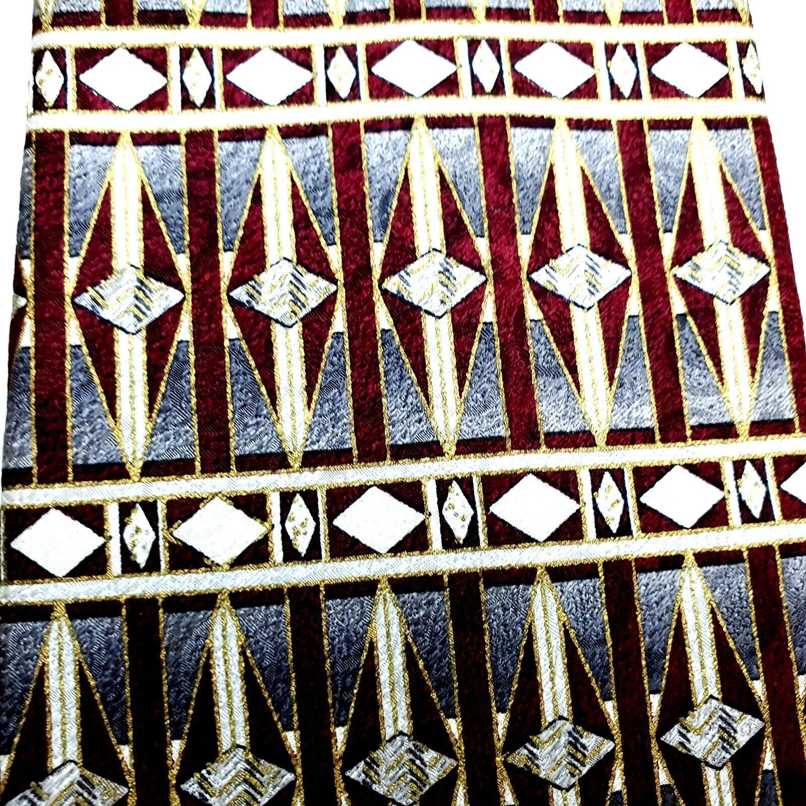 Pierre Cardin Pierre Cardin Silk Tie Gray Red Geometric Abstract Print Wid Size ONE SIZE - 2 Thumbnail