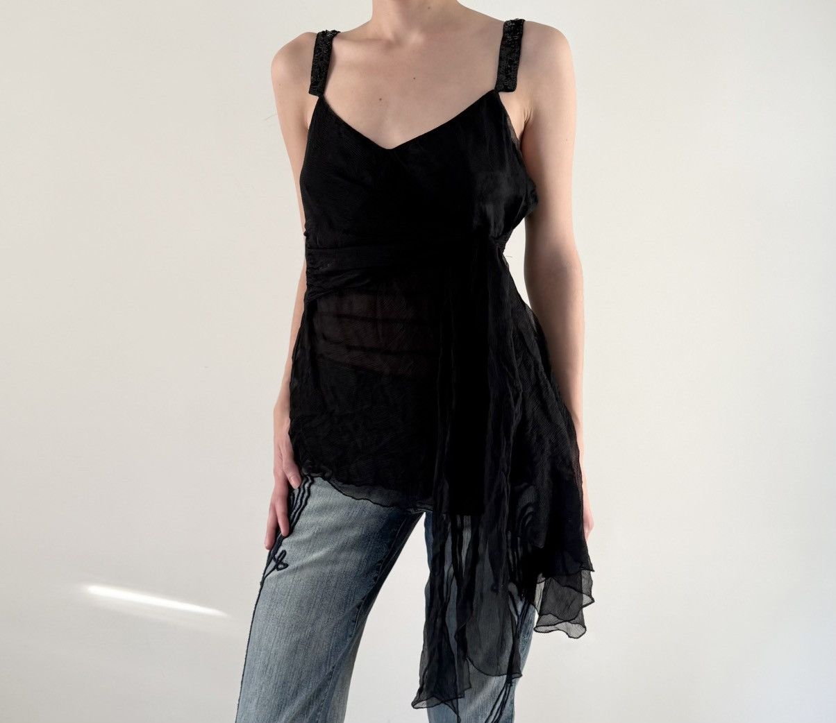 Other Max Studio 100% silk asymmetrical sequin top Size M / US 6-8 / IT 42-44 - 4 Thumbnail