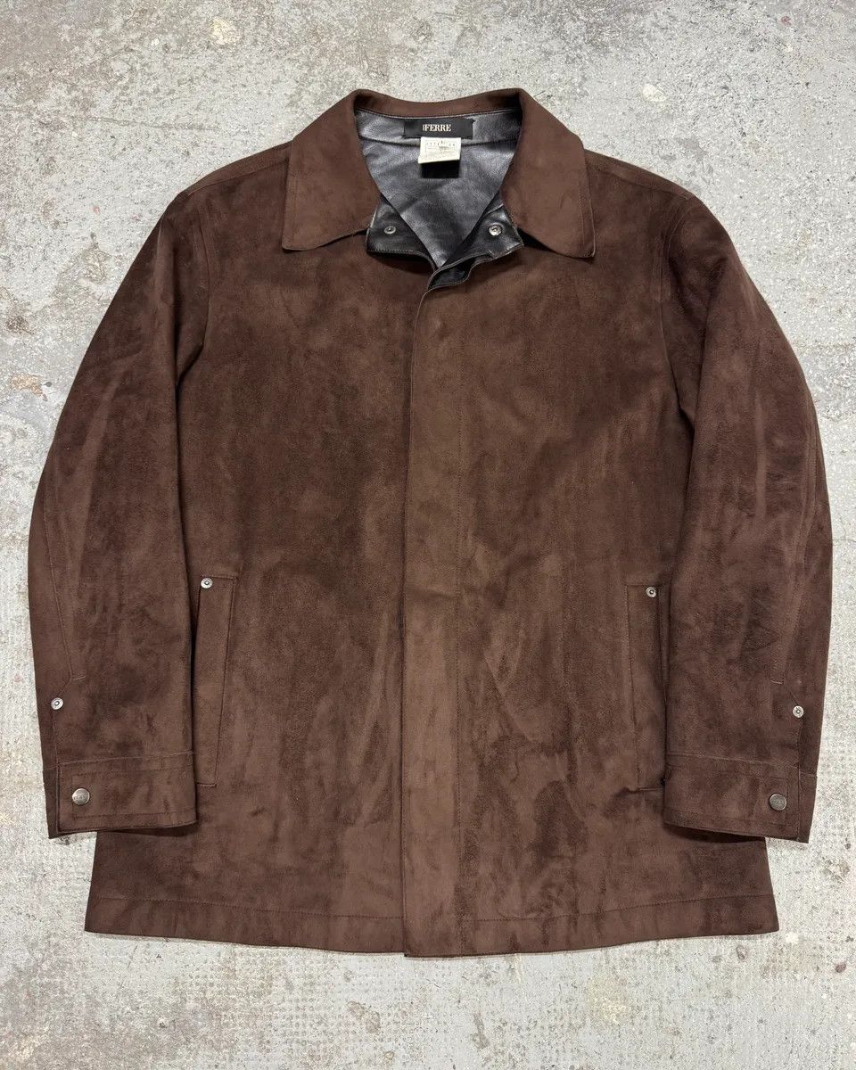 2000s Gianfranco Ferré Brown Suede Leather Jacket