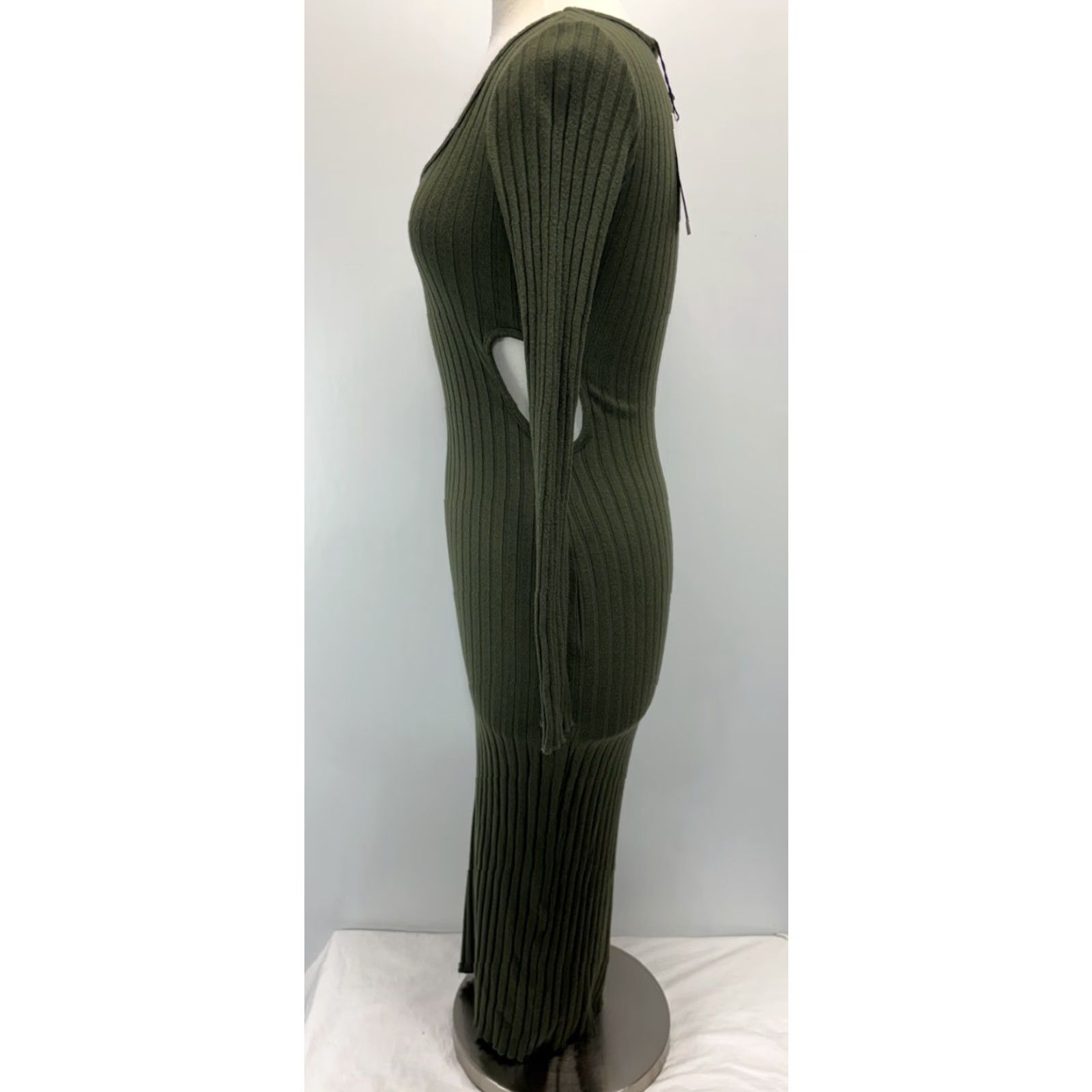 ZARA Knit Sweater Midi Dress Medium Green Cutout Long Sleeve Pullover  Womens - www.disolcolor.com