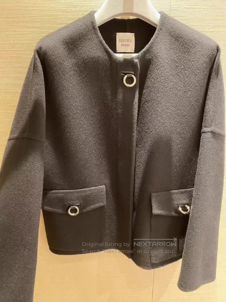 Hermes Hermes Cashmere Short Black Coat Size XS / US 0-2 / IT 36-38 - 2 Thumbnail