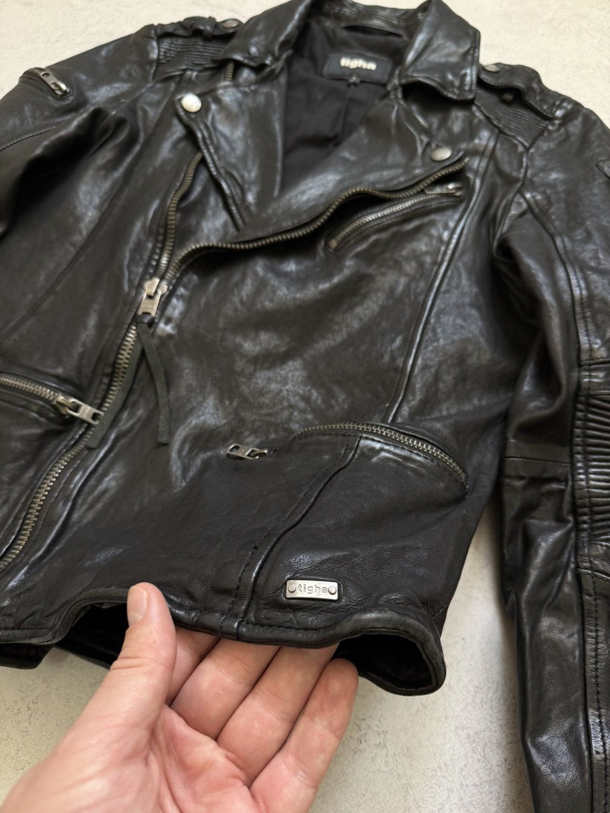 tigha Tigha "James" 10th Anniversary Leather Biker Jacket Moto Size US S / EU 44-46 / 1 - 4 Thumbnail