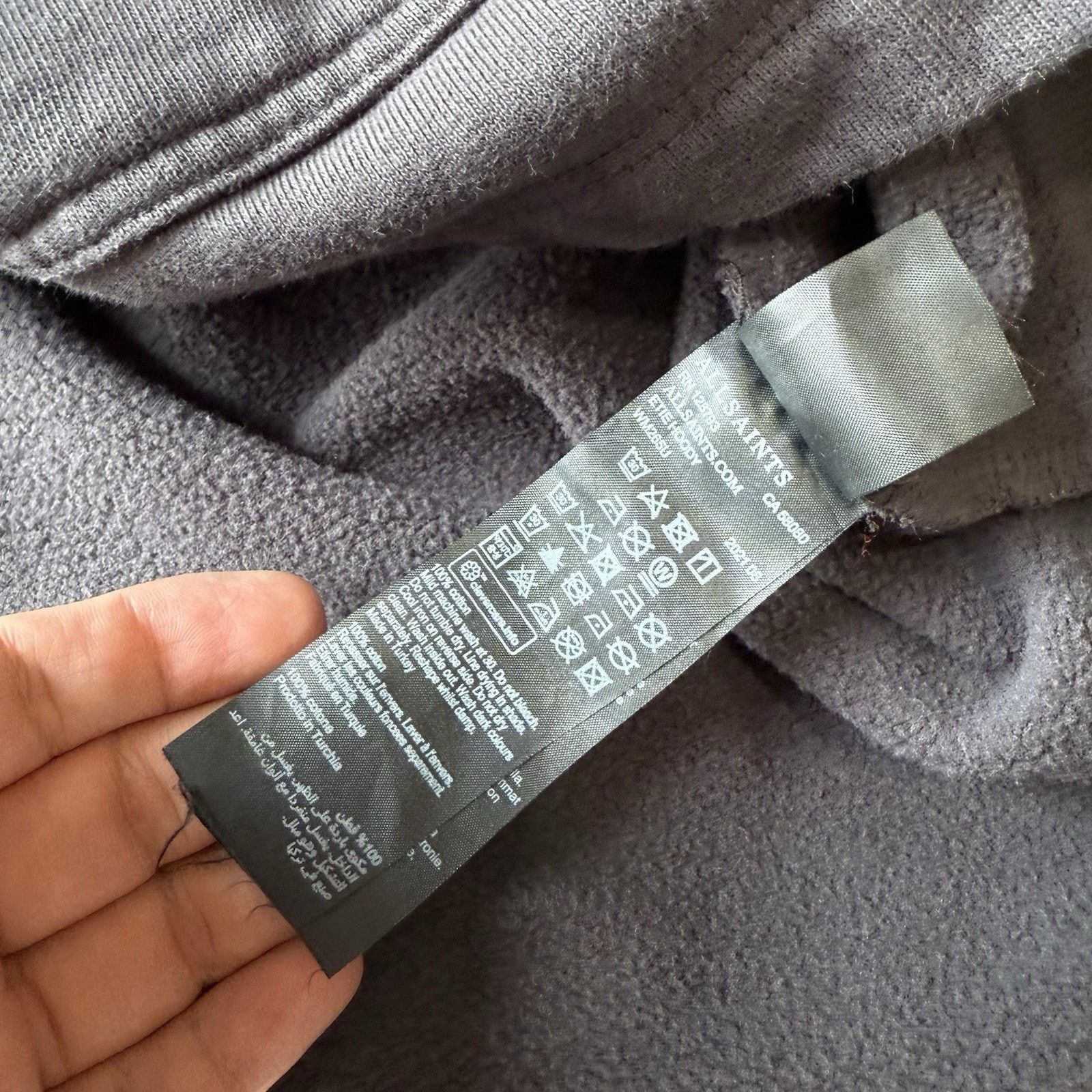 Allsaints All Saints Hoodie XS Dark Gray Hooded Fleece Pullover Size US XS / EU 42 / 0 - 6 Thumbnail