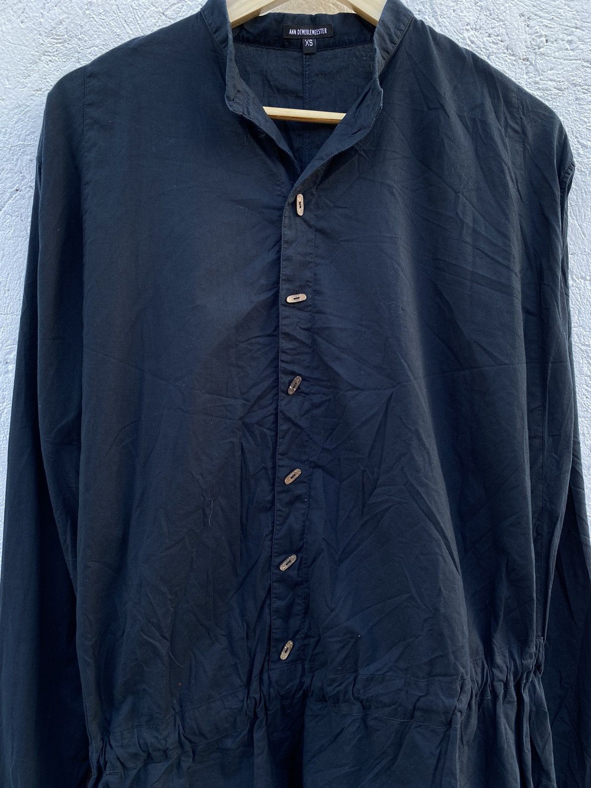 Ann Demeulemeester Black Poplin Belted Dress Size XS / US 0-2 / IT 36-38 - 4 Thumbnail