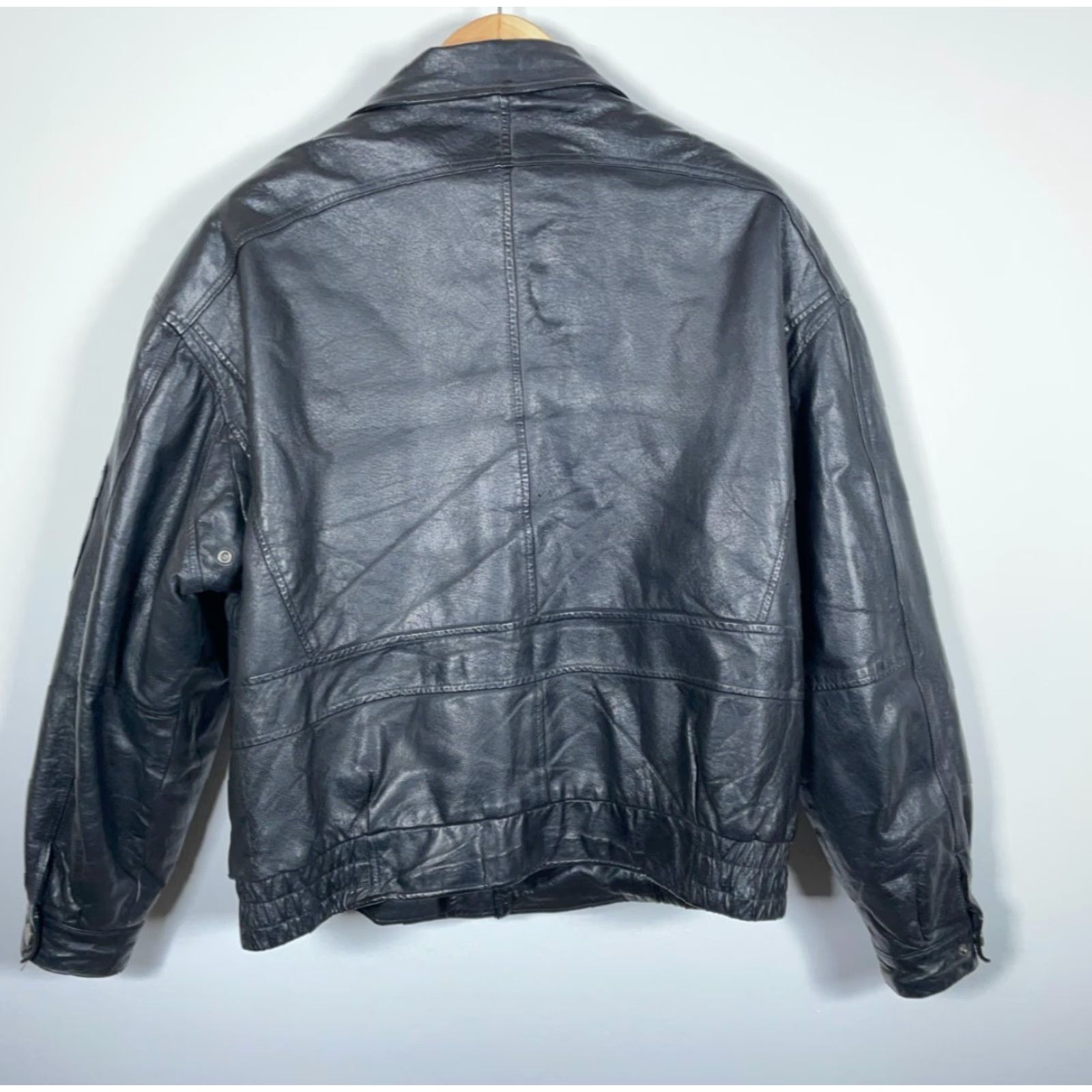 Vintage Vintage Weekends Leather Jacket Men XL Black Quilted Lined Insulated Zip Up Size US L / EU 52-54 / 3 - 2 Thumbnail