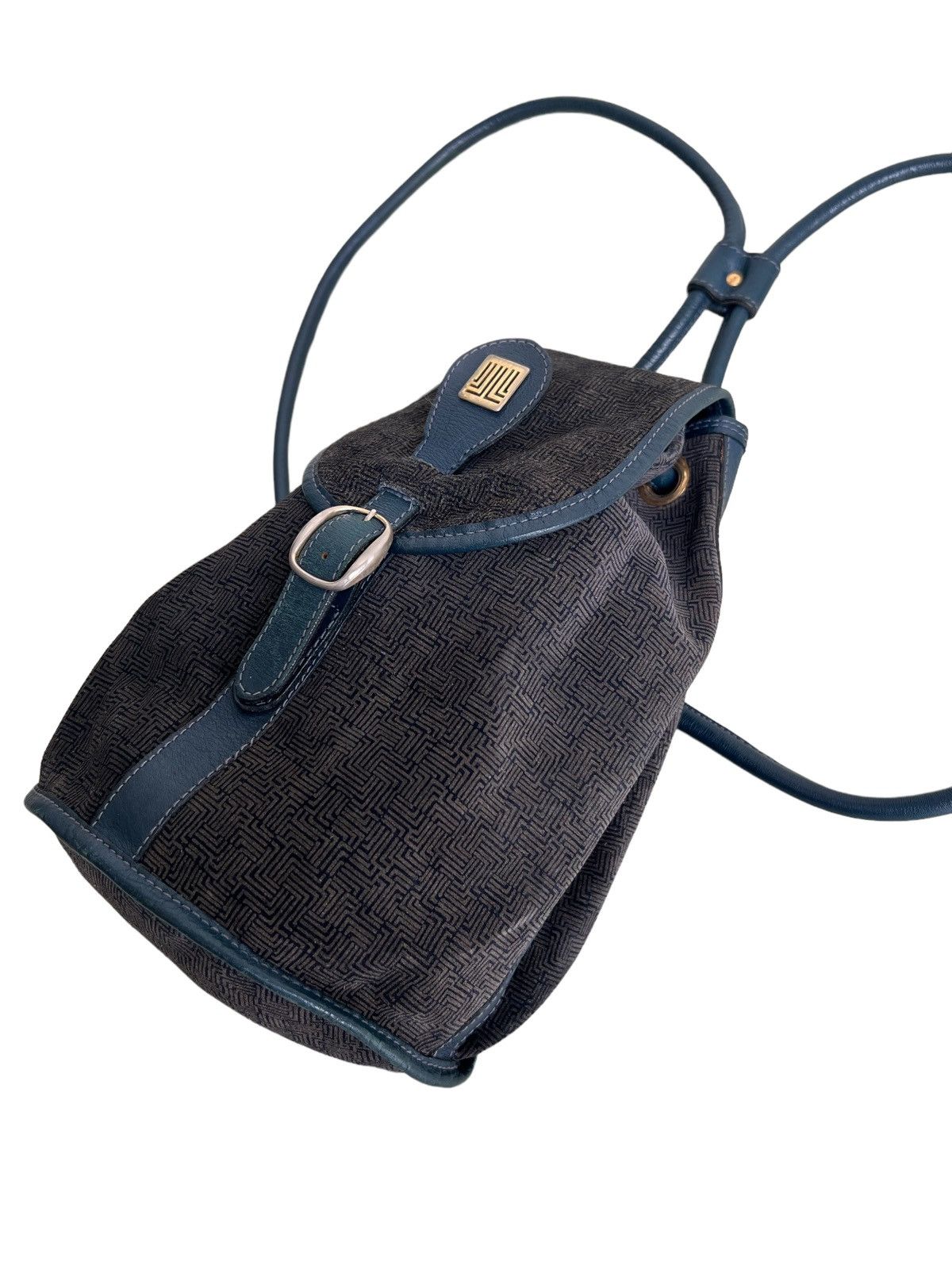 Lanvin 1980s Lanvin Paris Monogram Jacquard Hybrid Velvet Backpack Size ONE SIZE - 5 Thumbnail