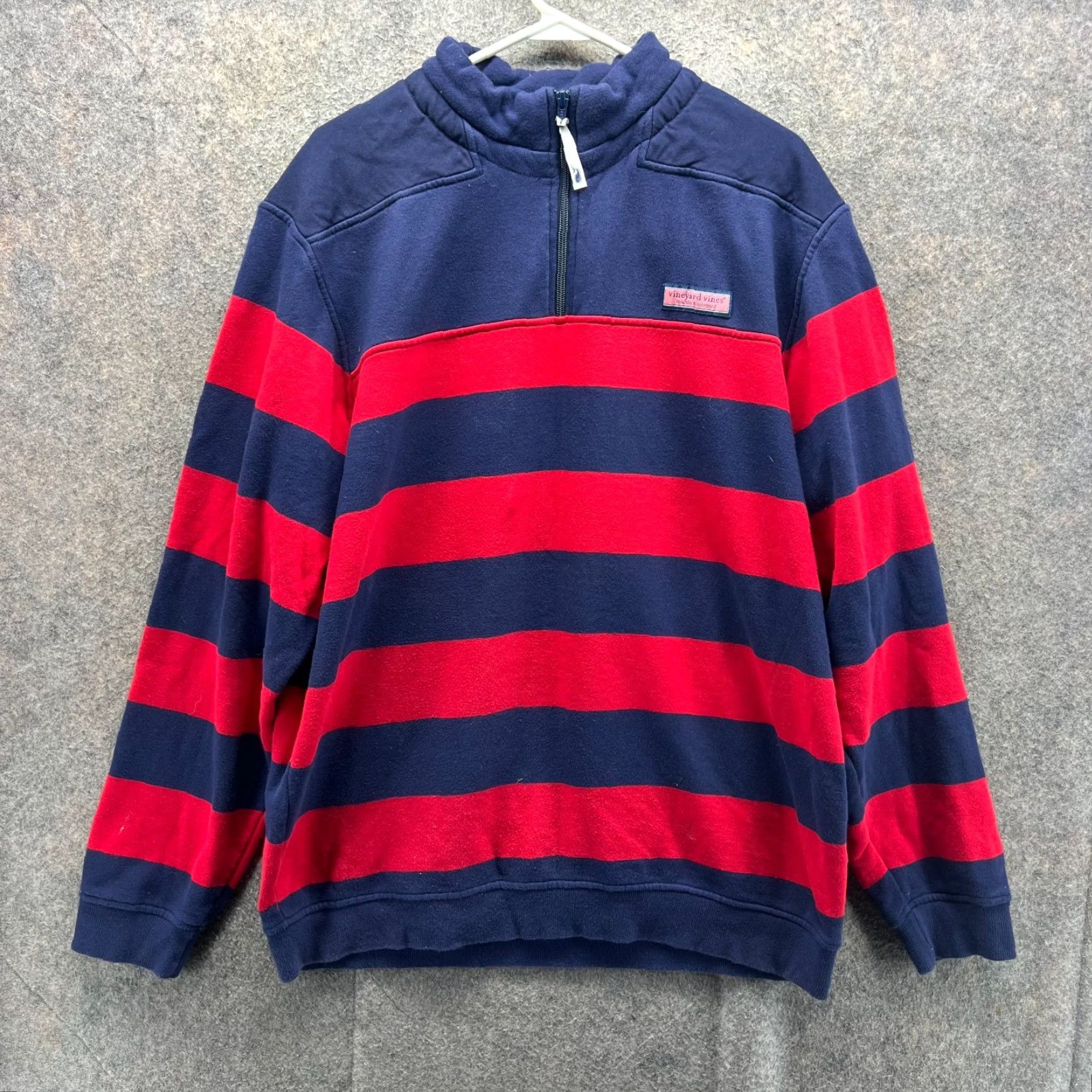 Vineyard Vines Vineyard Vines Pullover Men L Blue Striped Rugby Cotton Quarter Zip Mock Neck Logo Classic Preppy Sweater Size US L / EU 52-54 / 3 - 2 Thumbnail