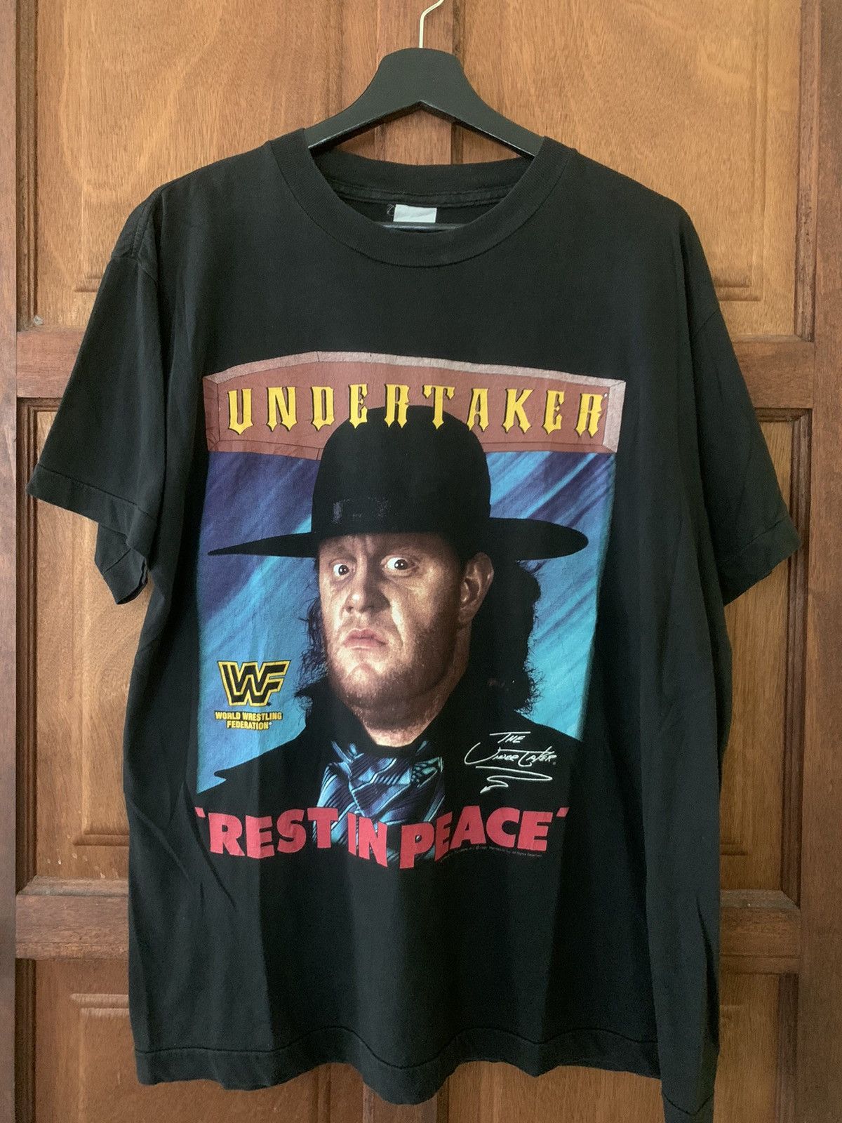 Vintage × WCW/nWo × WWF RARE‼️Vintage undertaker rest in peace shirt Size US L / EU 52-54 / 3 - 2 Thumbnail