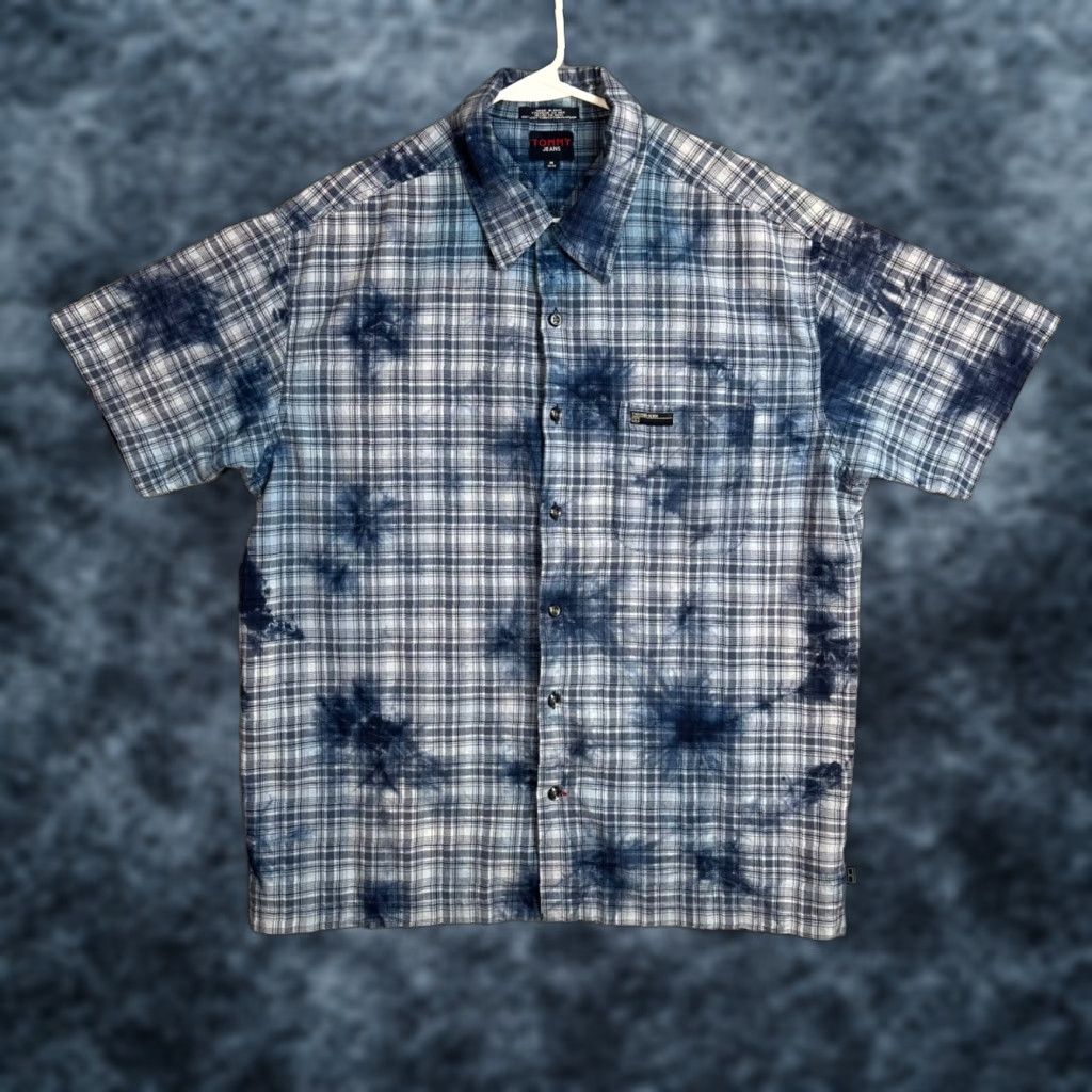 Tommy Hilfiger VINTAGE Tommy Hilfiger Jeans Plaid Button-Up Shirt Medium 100% Cotton Mens Size US M / EU 48-50 / 2 - 1 Thumbnail