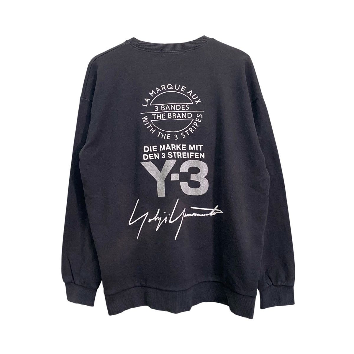 Adidas × Y-3 Adidas Y-3 Yohji Yamamoto Stacked Logo Sweatshirt Black Size US XL / EU 56 / 4 - 1 Thumbnail