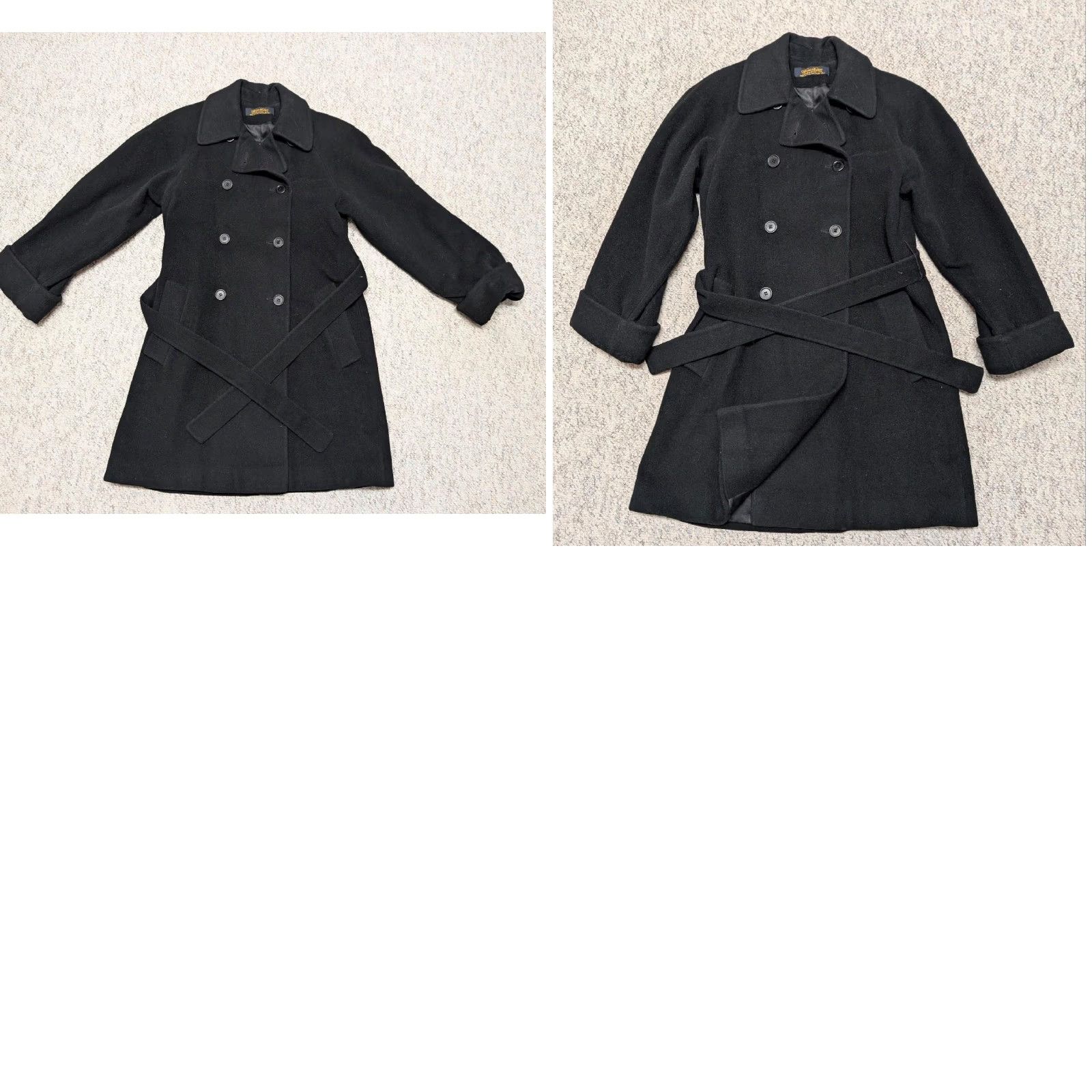 Brooks Brothers VINTAGE Brooks Brothers black Wool Overcoat Belted Double Breasted Women's Small XS? Size S / US 4 / IT 40 - 8 Thumbnail