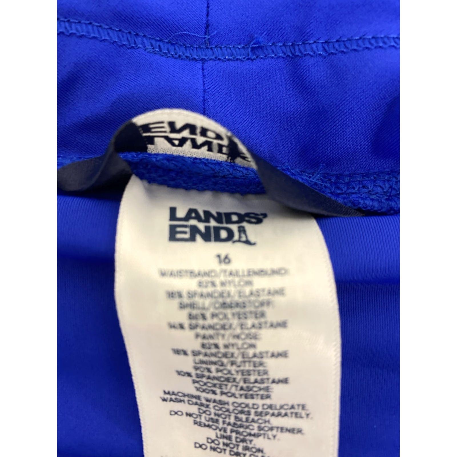 Lands' End Lands' End Women 16 Plus Shorts Swim Board 39x7 Lined Pocket Beach /140-13 Blue Polyester Spandex Size 38" / US 16 / IT 52 - 8 Thumbnail