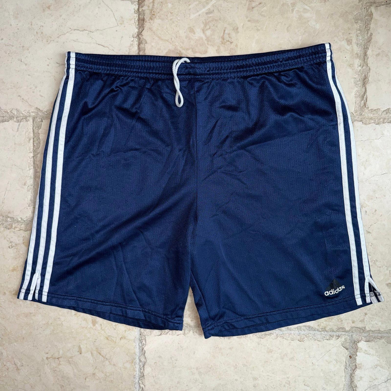 Adidas Adidas Blue Tag Shimmer Dazzle Navy Hoop Mesh Shorts Mens LG Size US 34 / EU 50 - 1 Thumbnail
