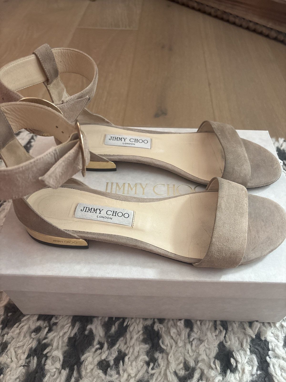 Jimmy Choo Jimmy Choo Suede Jaimie Ankle Strap Sandal Size US 9.5 / IT 39.5 - 5 Thumbnail