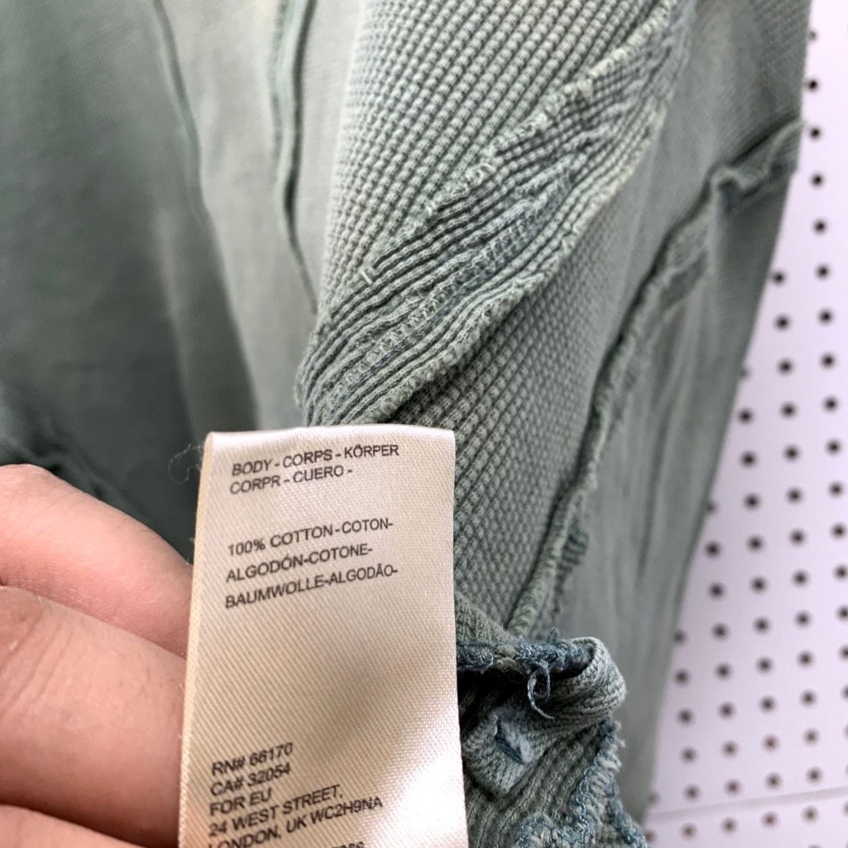 Free People Free People We The Free Thermal Top Womens XS Faded Green Heavyweight Hobo Boho Shirt Size XS / US 0-2 / IT 36-38 - 4 Thumbnail