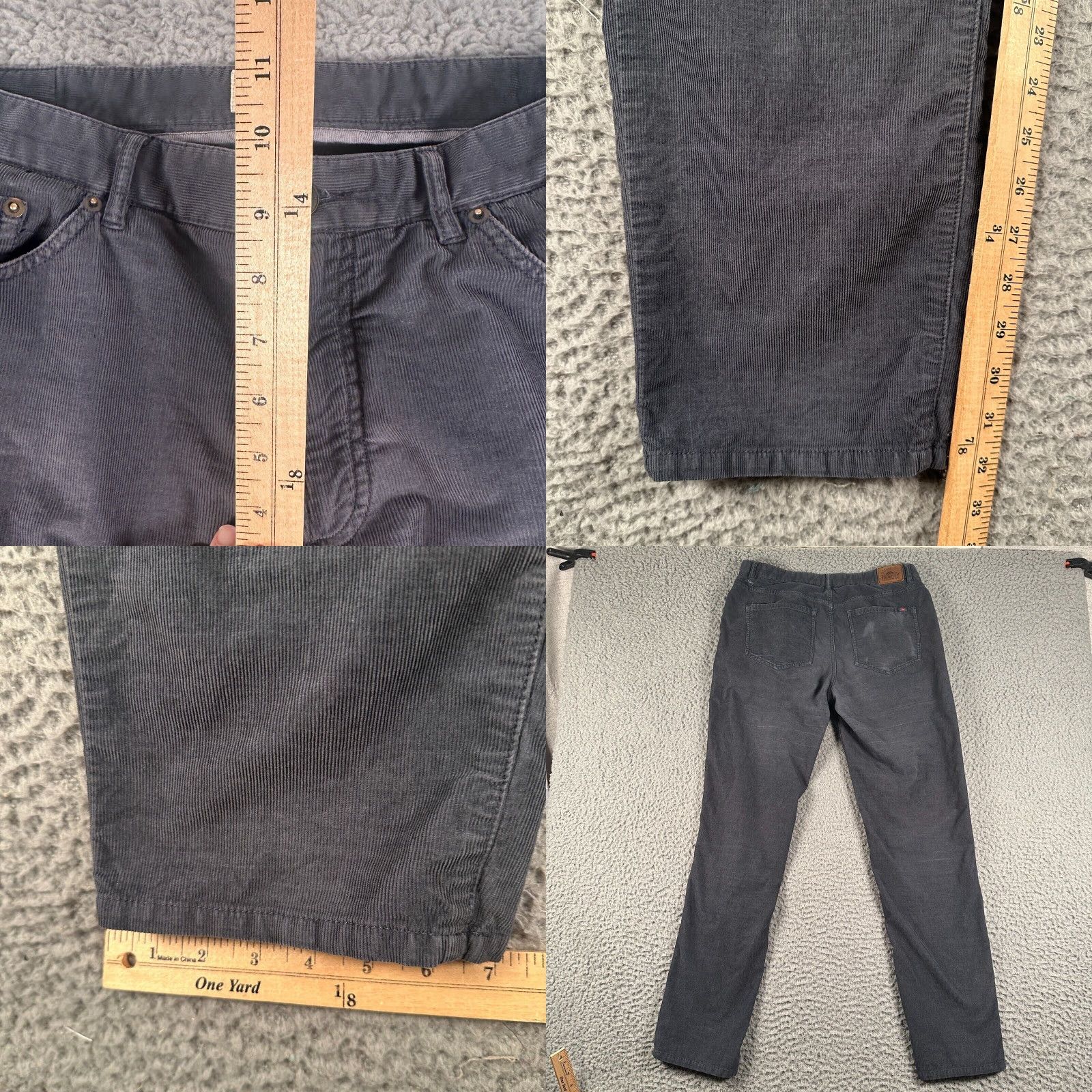Faherty VINTAGE Faherty Thin Corduroy Pants Men's 33 Gray Stretch 5-Pocket Straight Leg Size US 33 - 8 Thumbnail
