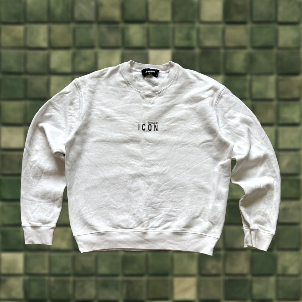 Dsquared2 DSQUARED2 Cotton Sweatshirt Logo Print Mens M White Pullover Regular Sweatshirt Logo Accents Menswear Size US M / EU 48-50 / 2 - 1 Thumbnail