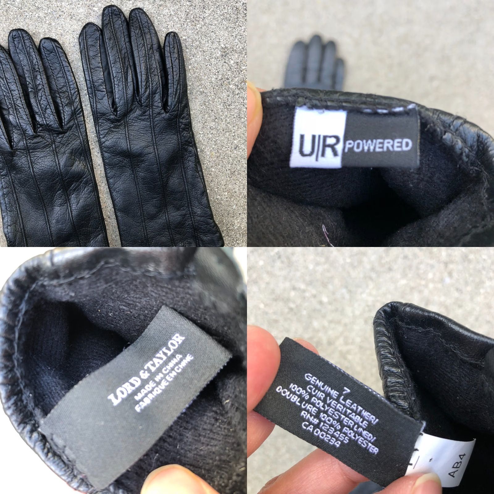 Lord & Taylor VTG LORD & TAYLOR 100% Genuine Leather Gloves Women's 7 Black Glove Leather Size ONE SIZE - 8 Thumbnail
