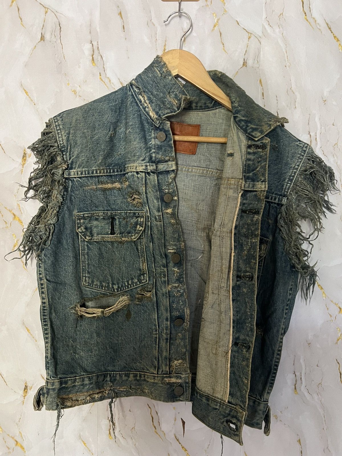 Levi's Vintage Clothing VINTAGE LEVIS BE DENIM VEST Size US L / EU 52-54 / 3 - 3 Thumbnail