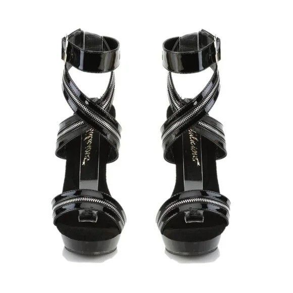 Other Sultry 6" High Heel Platform Cross Wrap Zipper Strap Sandals Size US 8 / IT 38 - 5 Thumbnail