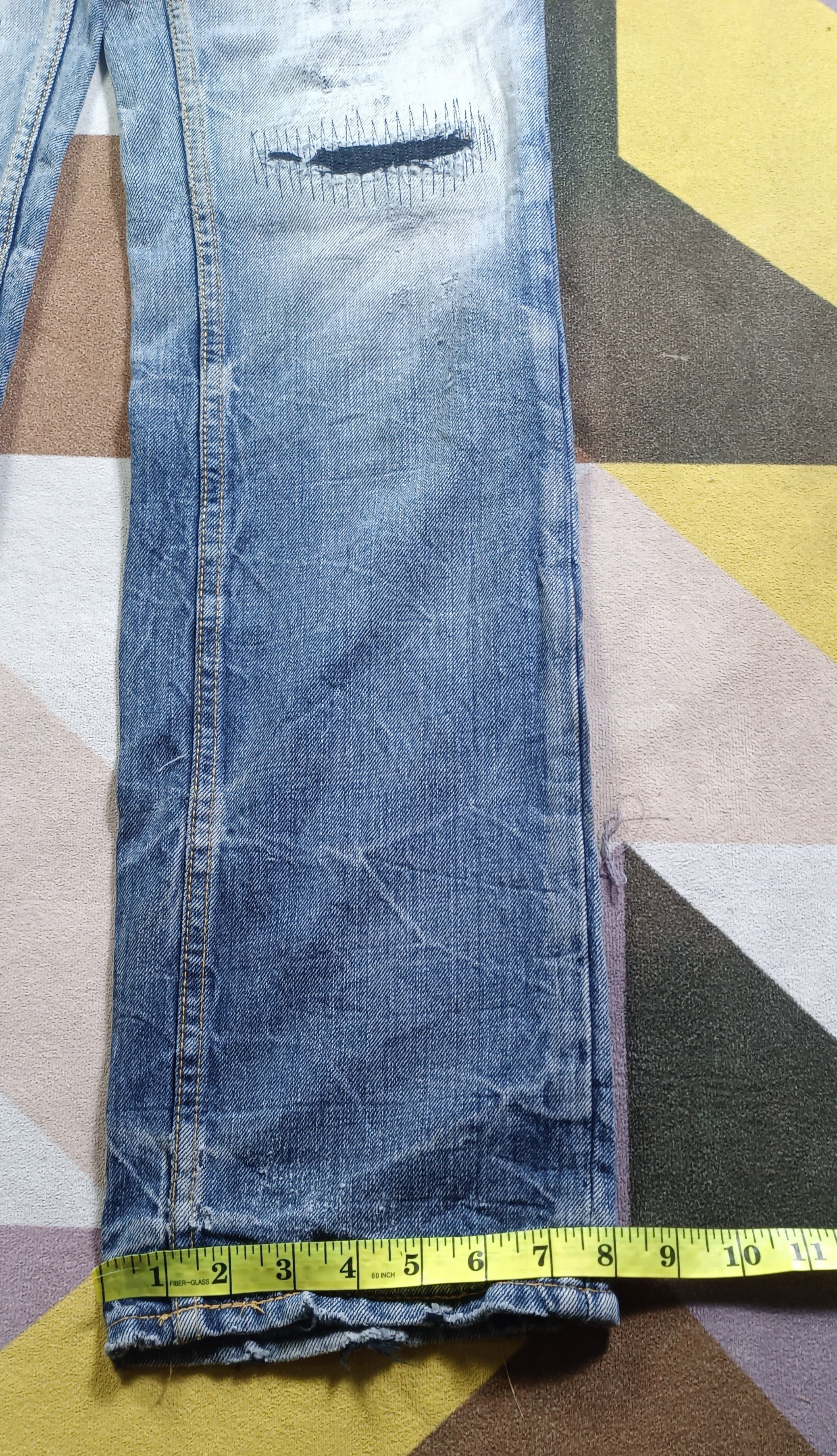 If Six Was Nine × Japanese Brand Army Of no! Honeycomb Distressed Jeans Size US 31 - 17 Thumbnail