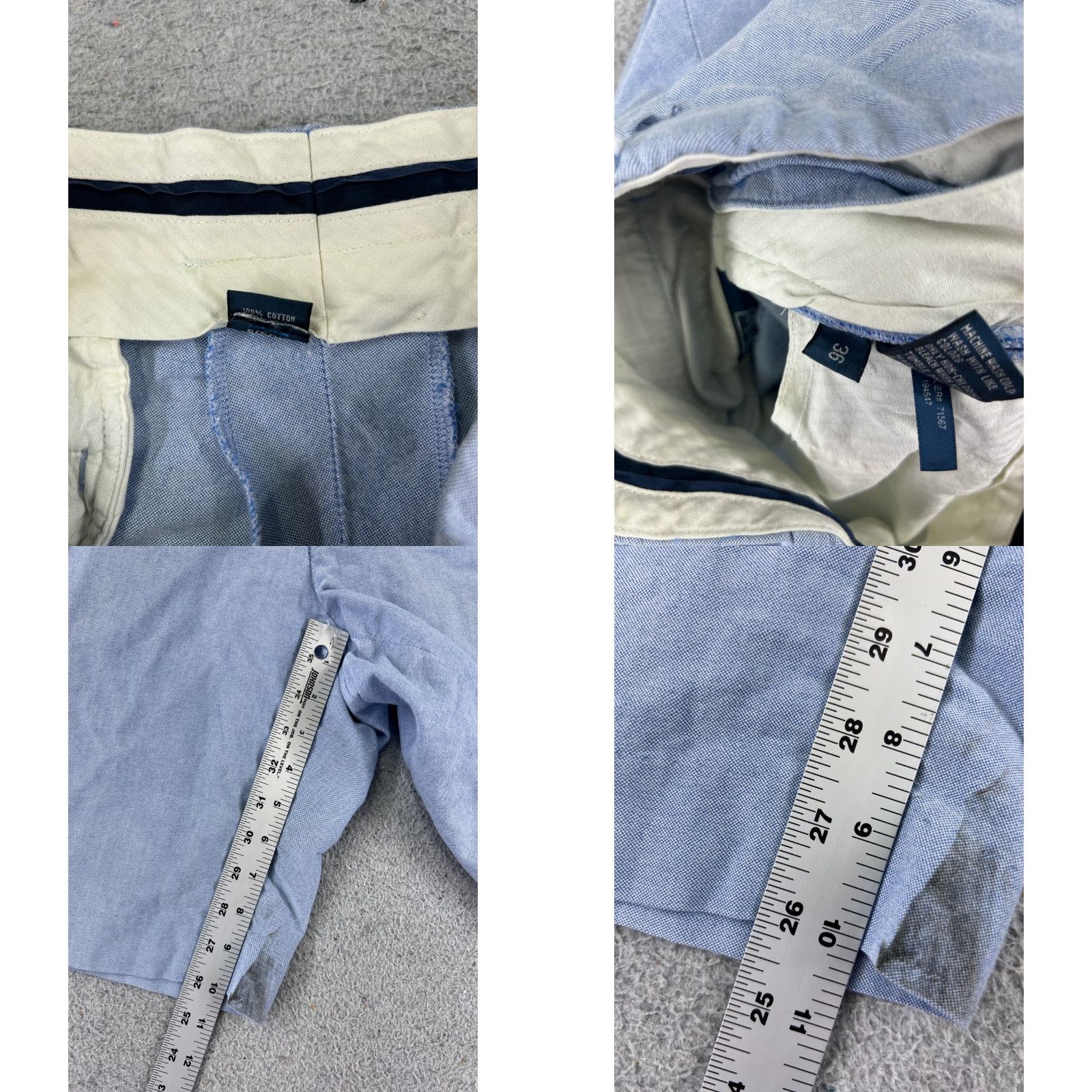 Polo Ralph Lauren Polo Ralph Lauren Shorts Men 36 Blue White Flat Front Cotton Twill 36x10 Read Size US M / EU 48-50 / 2 - 8 Thumbnail
