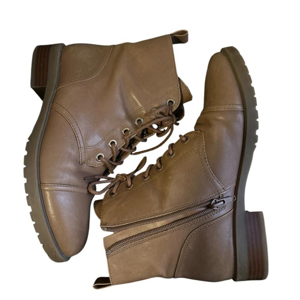 Aldo ALDO Brown Leather Lace-Up Boots Size US 7 / IT 37 - 2 Thumbnail