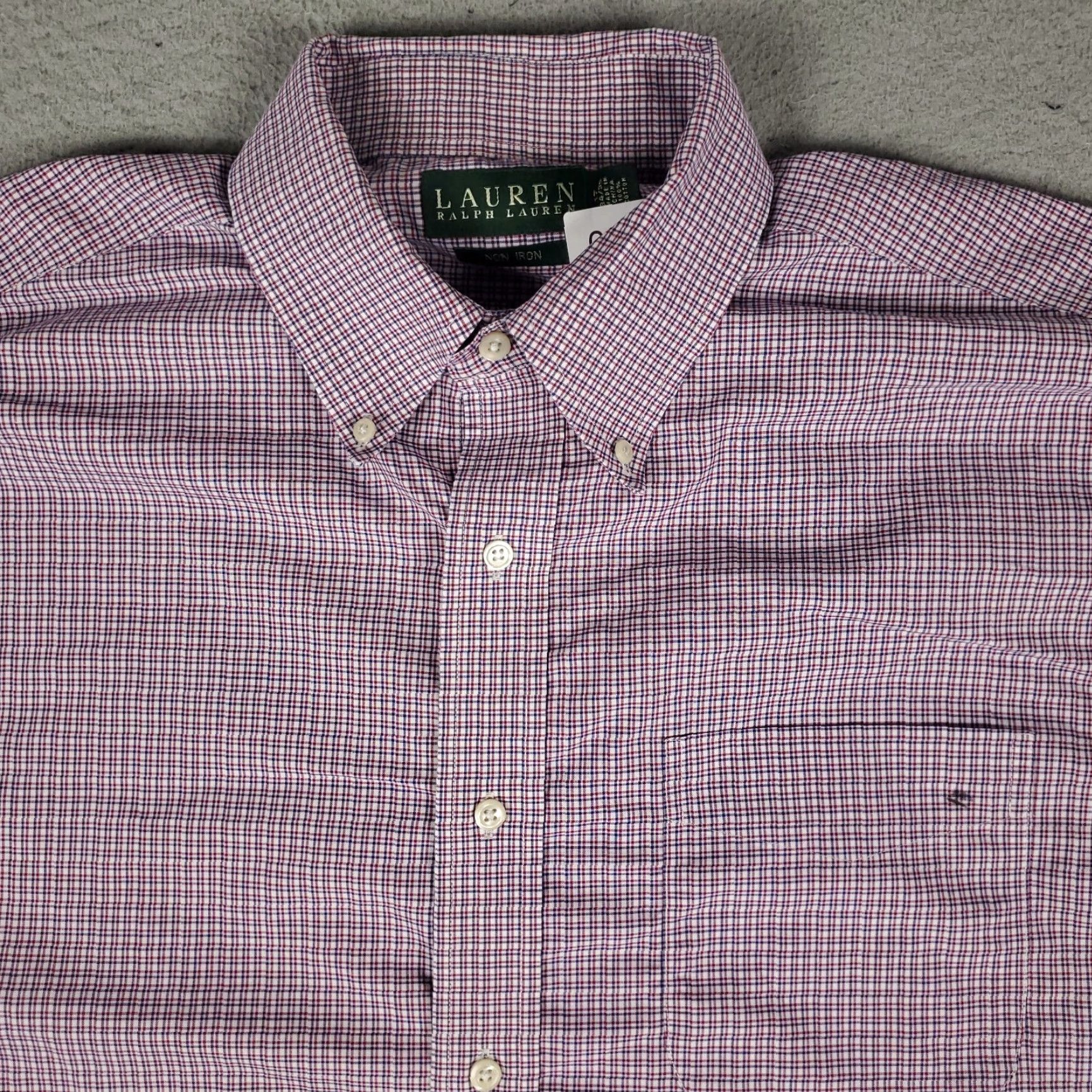 Ralph Lauren Ralph Lauren Dress Shirt Mens Size 17 Red Blue Plaid Long Sleeve Button-Down Size 46R - 2 Thumbnail