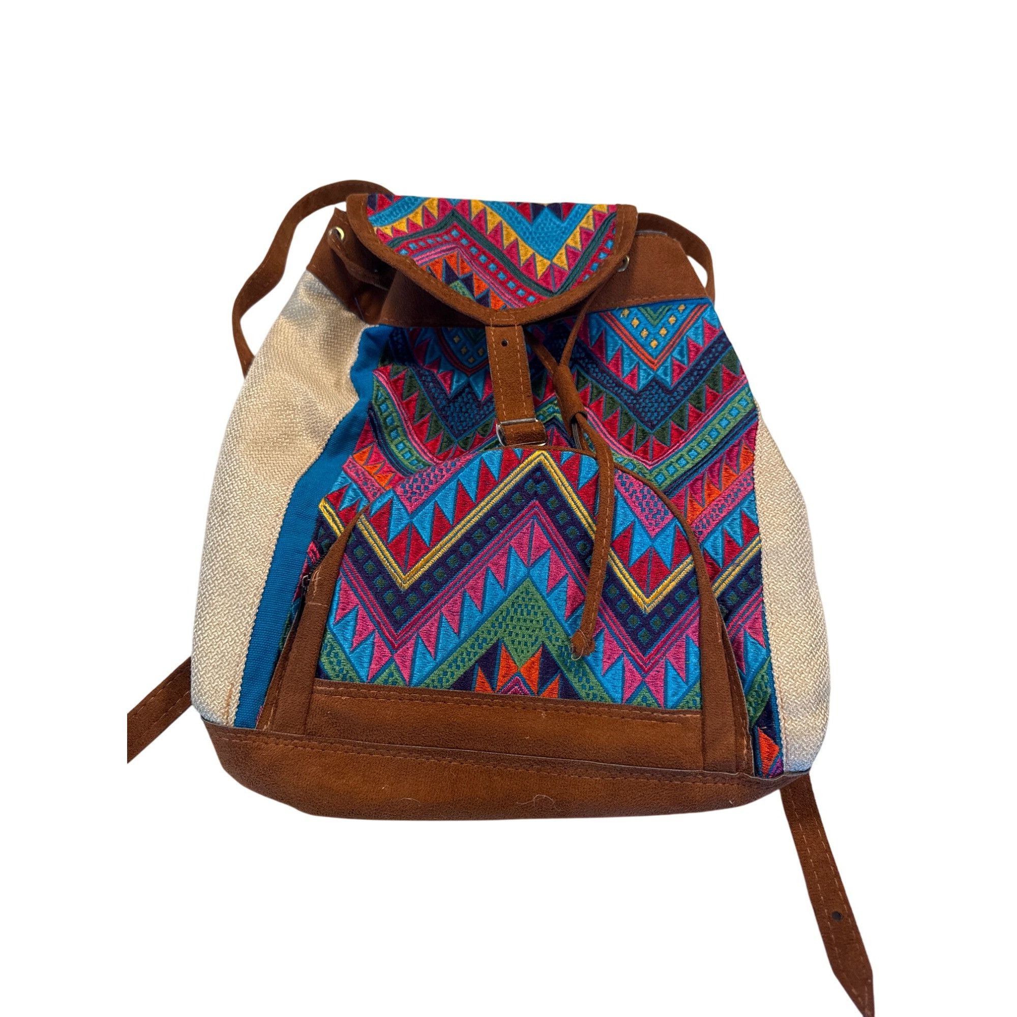 Other Colorful Geometric Pattern Hobo Backpack 15x13.5 Inches SKU Size ONE SIZE - 1 Thumbnail