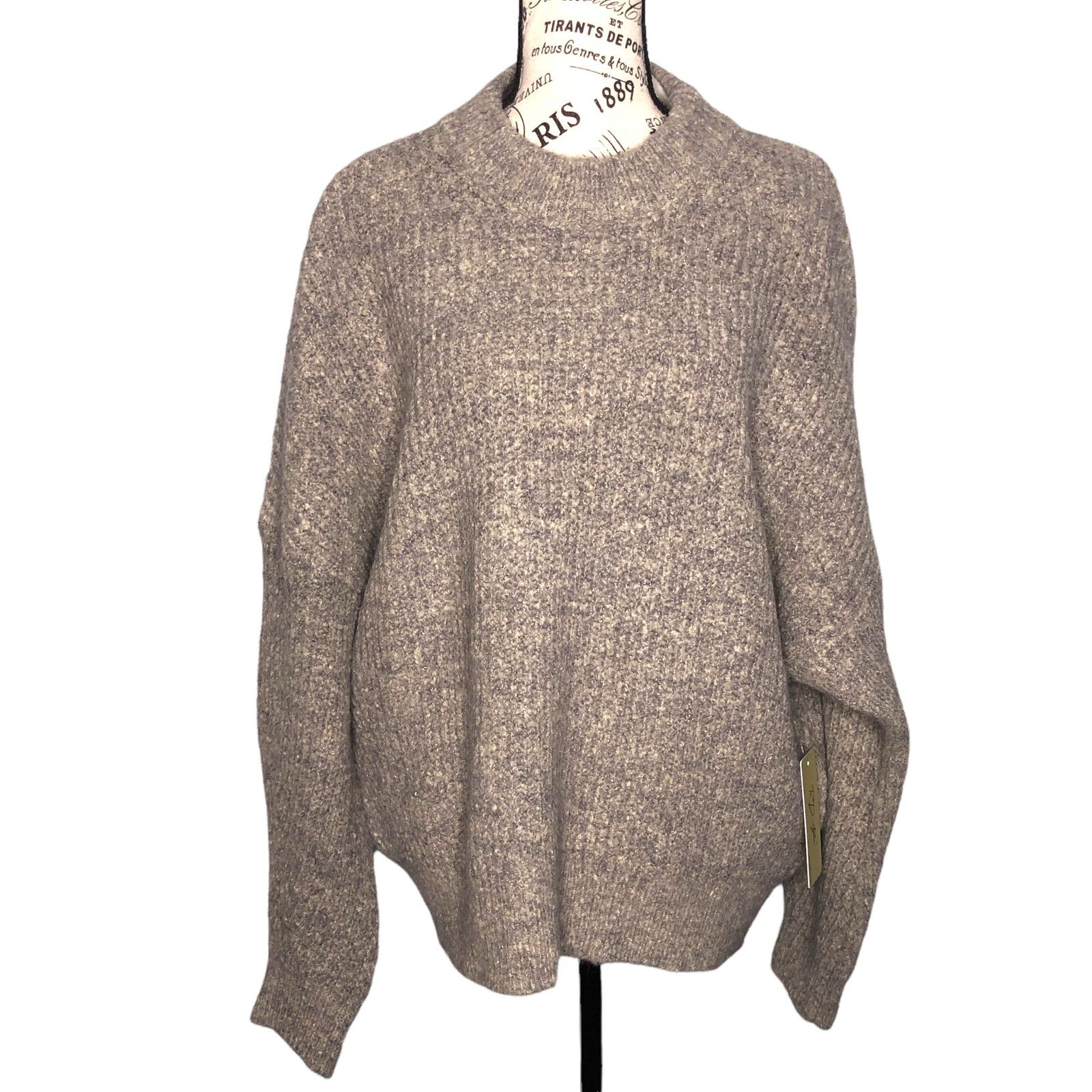 Other RD Style Bennie Cropped Mockneck Pullover Fuzzy - Stitch Fix Size L / US 10 / IT 46 - 1 Thumbnail