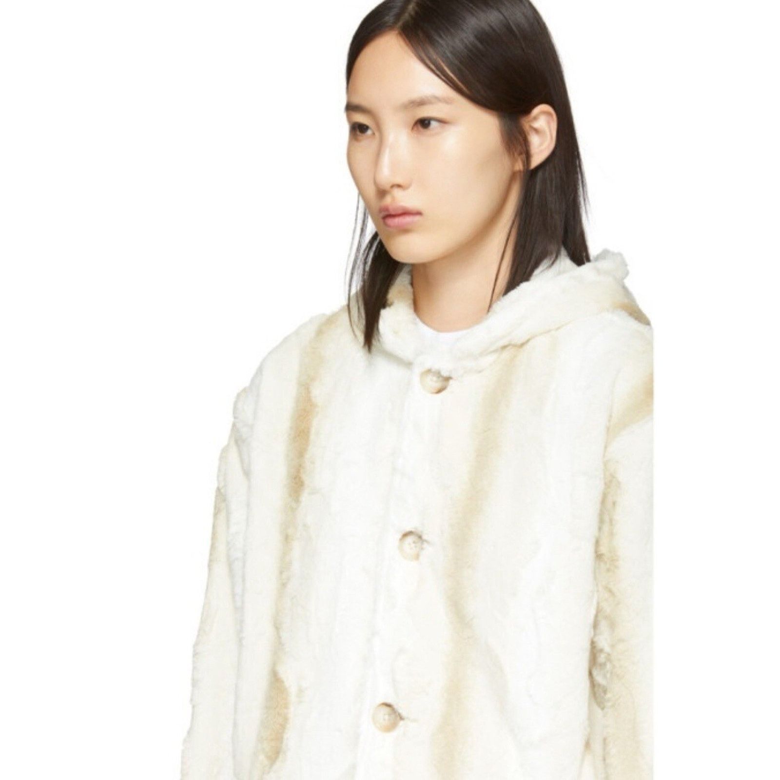 Noon Goons NOON GOONS FUR HOODED JACKET IN NEUTRALS Size XS Unisex Size XS / US 0-2 / IT 36-38 - 3 Thumbnail