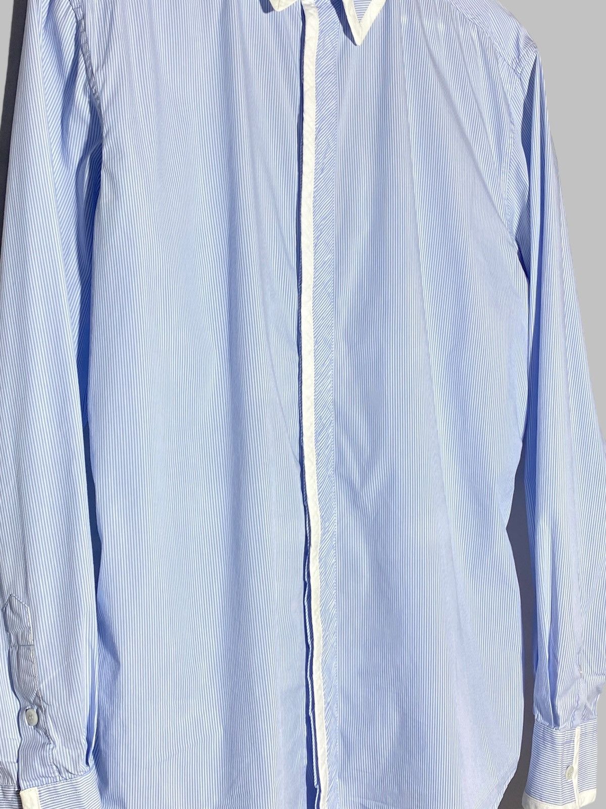 Dolce & Gabbana Dolce & Gabbana Blue White Pinstripe Dress Shirt Slim Fit Size US M / EU 48-50 / 2 - 3 Thumbnail