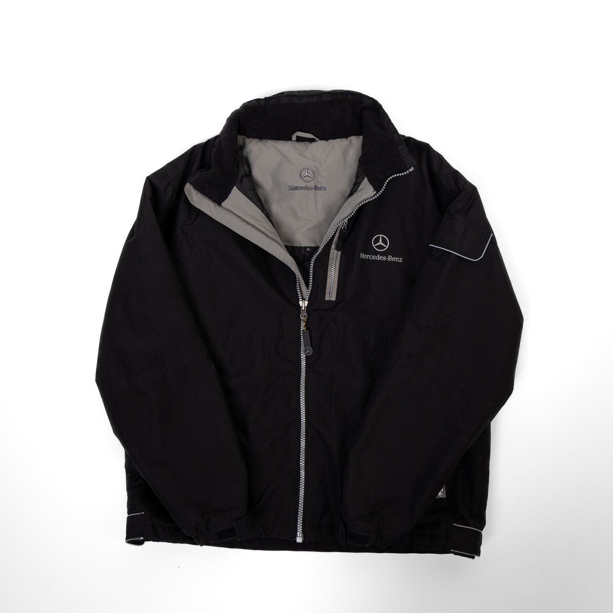 Mercedes-Benz Mercedes-Benz Mens Vintage Black Hooded Jacket Zip Up Size US XL / EU 56 / 4 - 4 Thumbnail