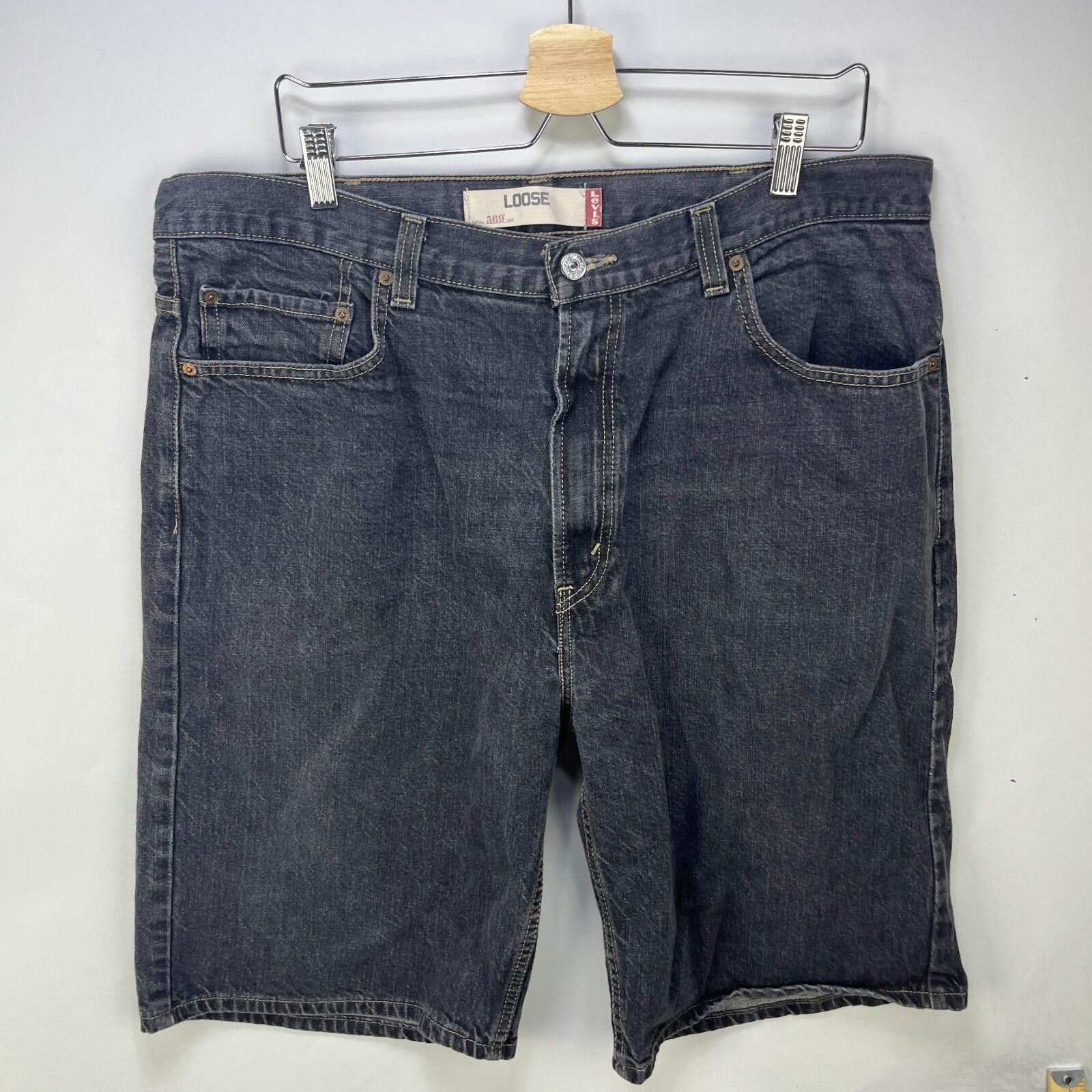Levi's Vintage Levi's 569 Loose Straight Black Denim Jean Shorts 38 Size US 38 / EU 54 - 4 Thumbnail