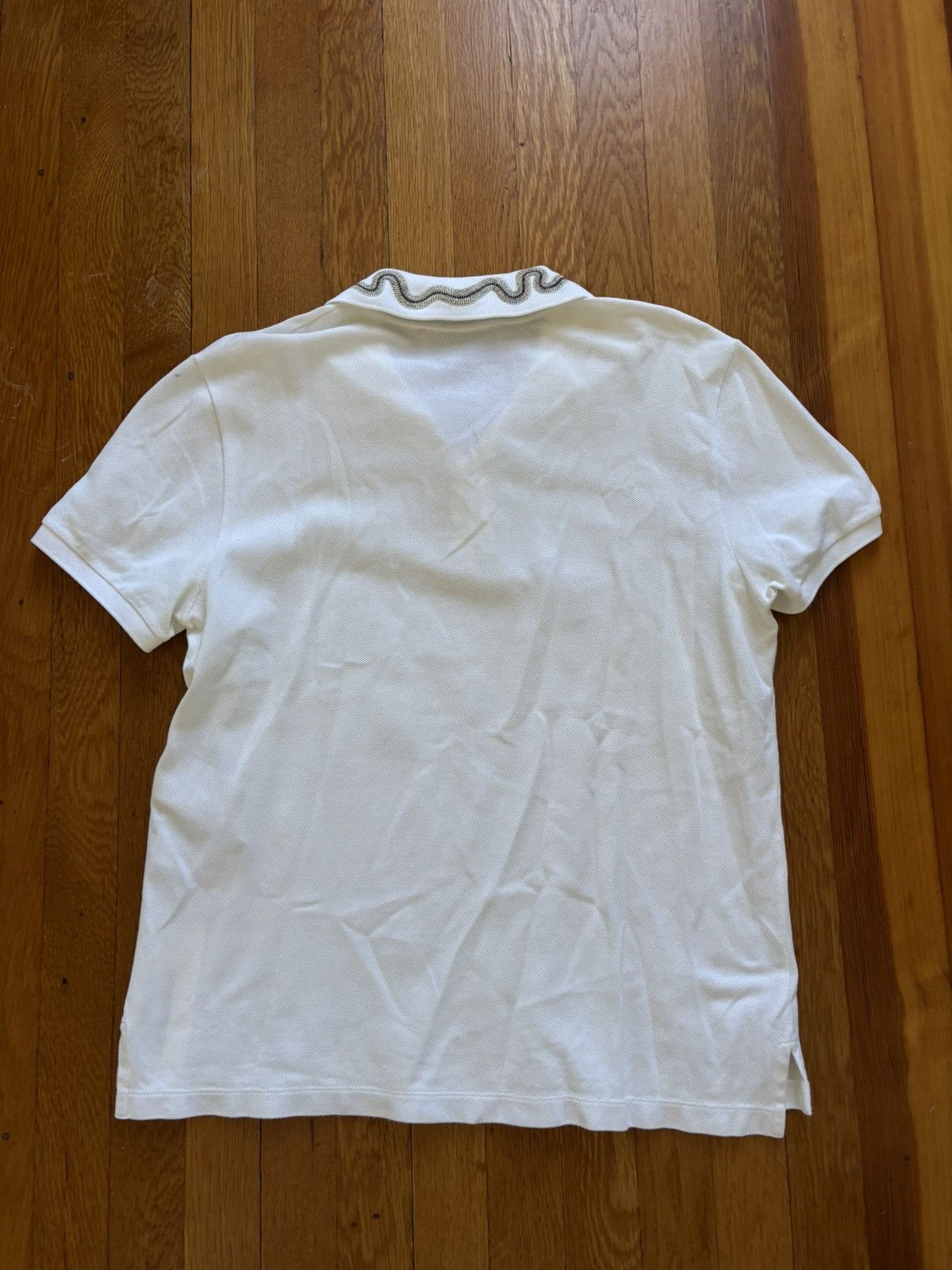 Gucci White Snake Embroidered Collar Polo Size US M / EU 48-50 / 2 - 2 Thumbnail