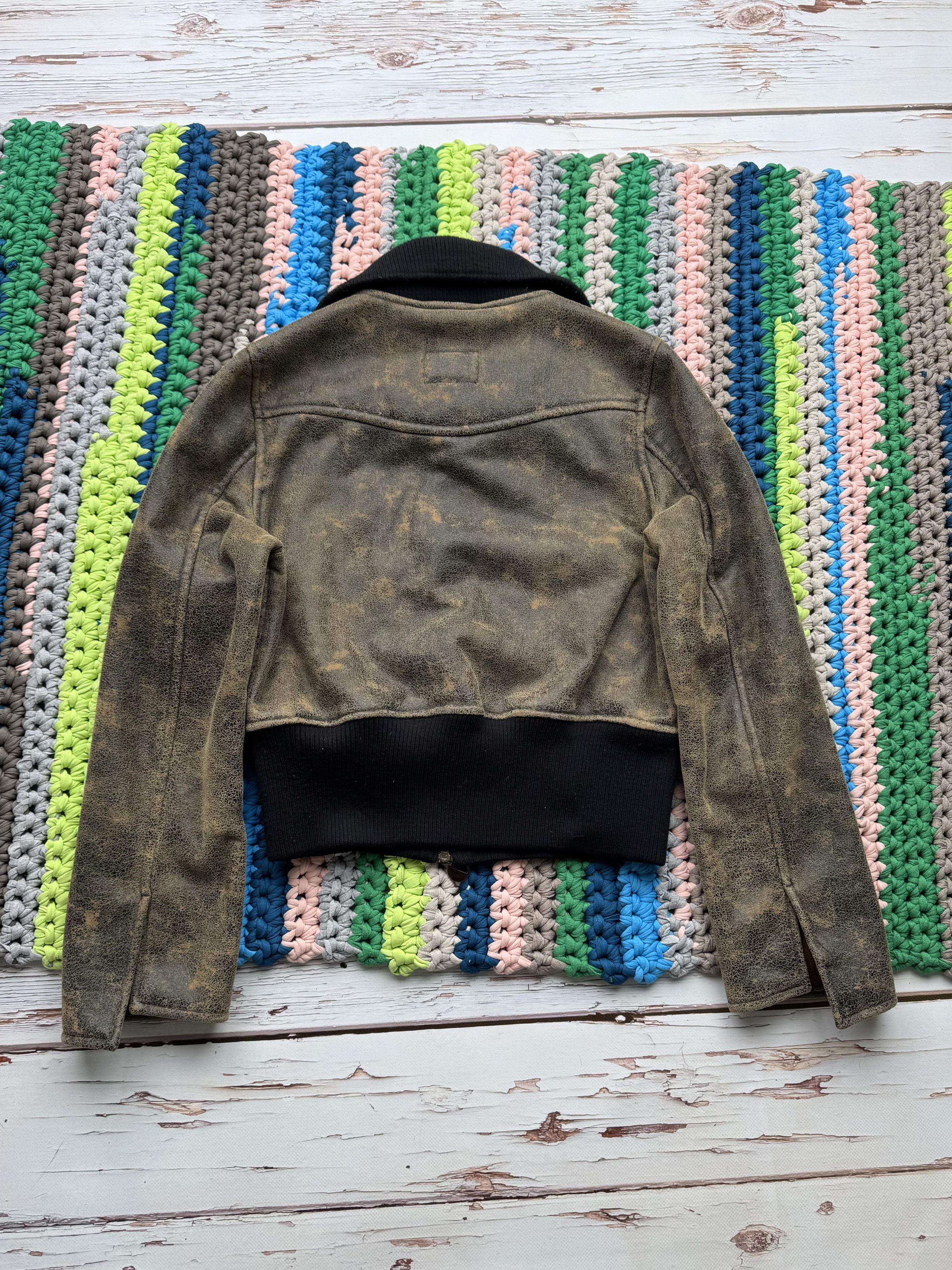 Japanese Brand Vintage Faded Cropped Faux Sheepskin Jacket (D15) Size S / US 4 / IT 40 - 7 Thumbnail