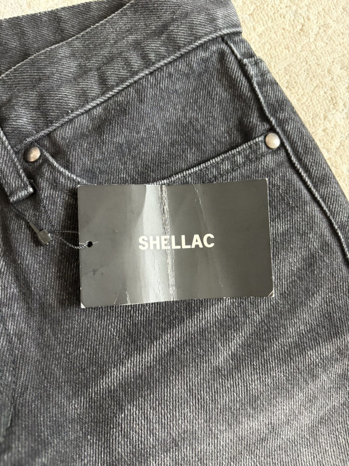 Shellac Faded Black Bootcut Fur Patch Denim Size US 30 / EU 46 - 3 Thumbnail
