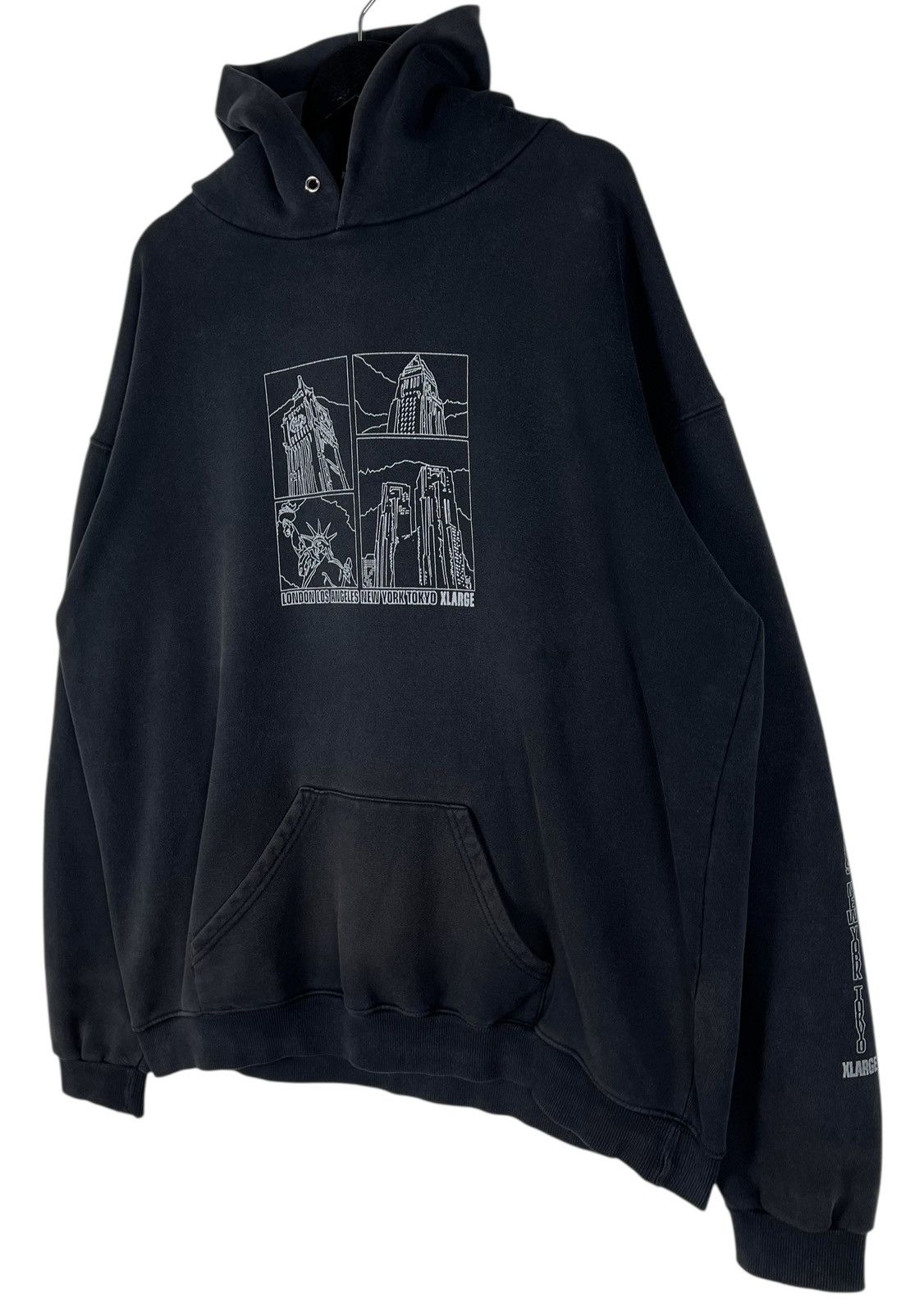 Xlarge Vintage Distressed X-Large LONDON LA NY TOKYO Hoodie Size US XL / EU 56 / 4 - 3 Thumbnail