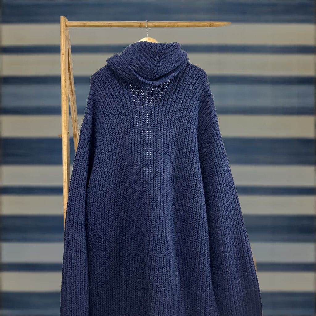 Polo Ralph Lauren VTG Polo Ralph Lauren Knit Cardigan Wool Sweater Jacket 2XL Blue Mens Long Trench Hooded Toggle 90s Size US XXL / EU 58 / 5 - 1 Thumbnail