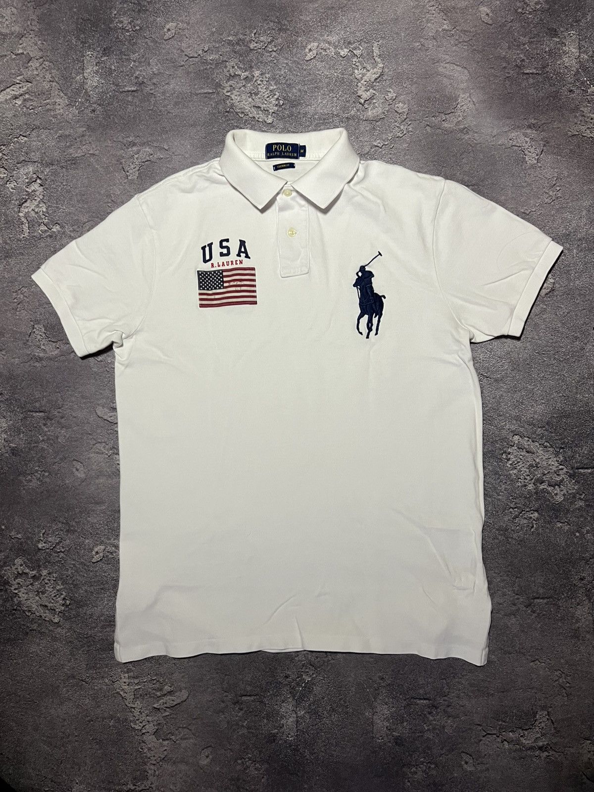 Ralph Lauren Vintage 90s Ralph Lauren USA Polo Tee Big Logo Streetwear Size US M / EU 48-50 / 2 - 1 Thumbnail