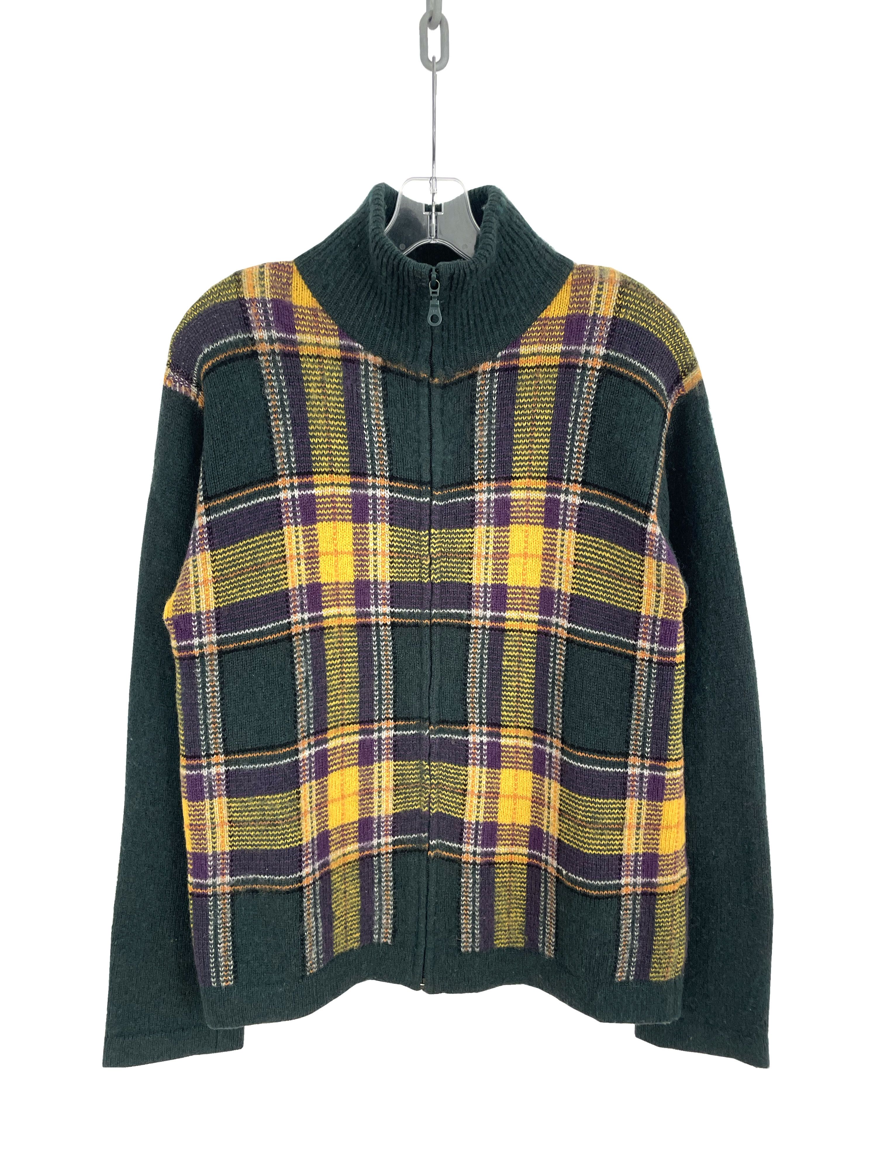 Yohji Yamamoto Against All Risks Checkered Zip Sweater Size US L / EU 52-54 / 3 - 1 Thumbnail