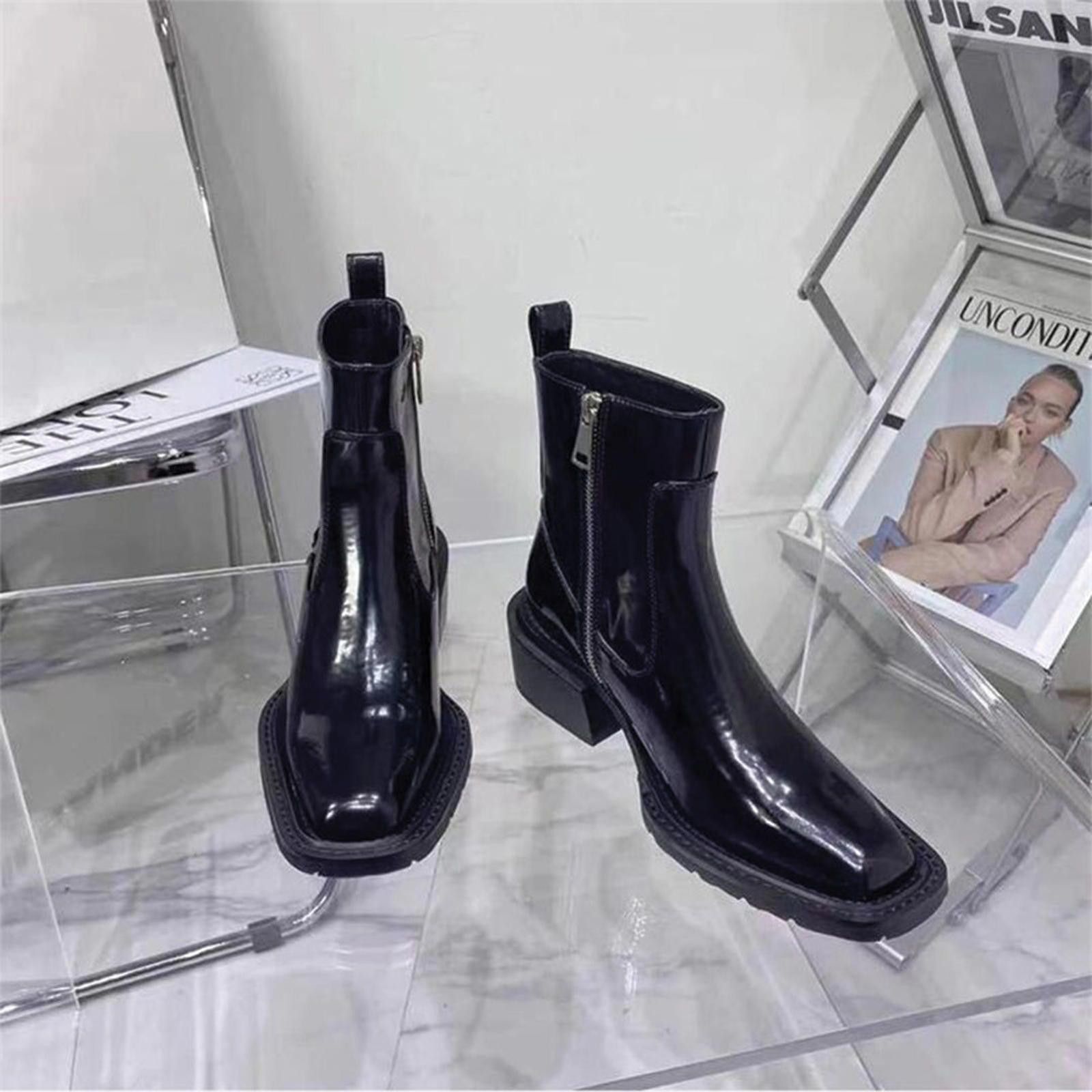 Leather Patent Leather Motorcycle Boots Size US 9 / EU 42 - 7 Thumbnail