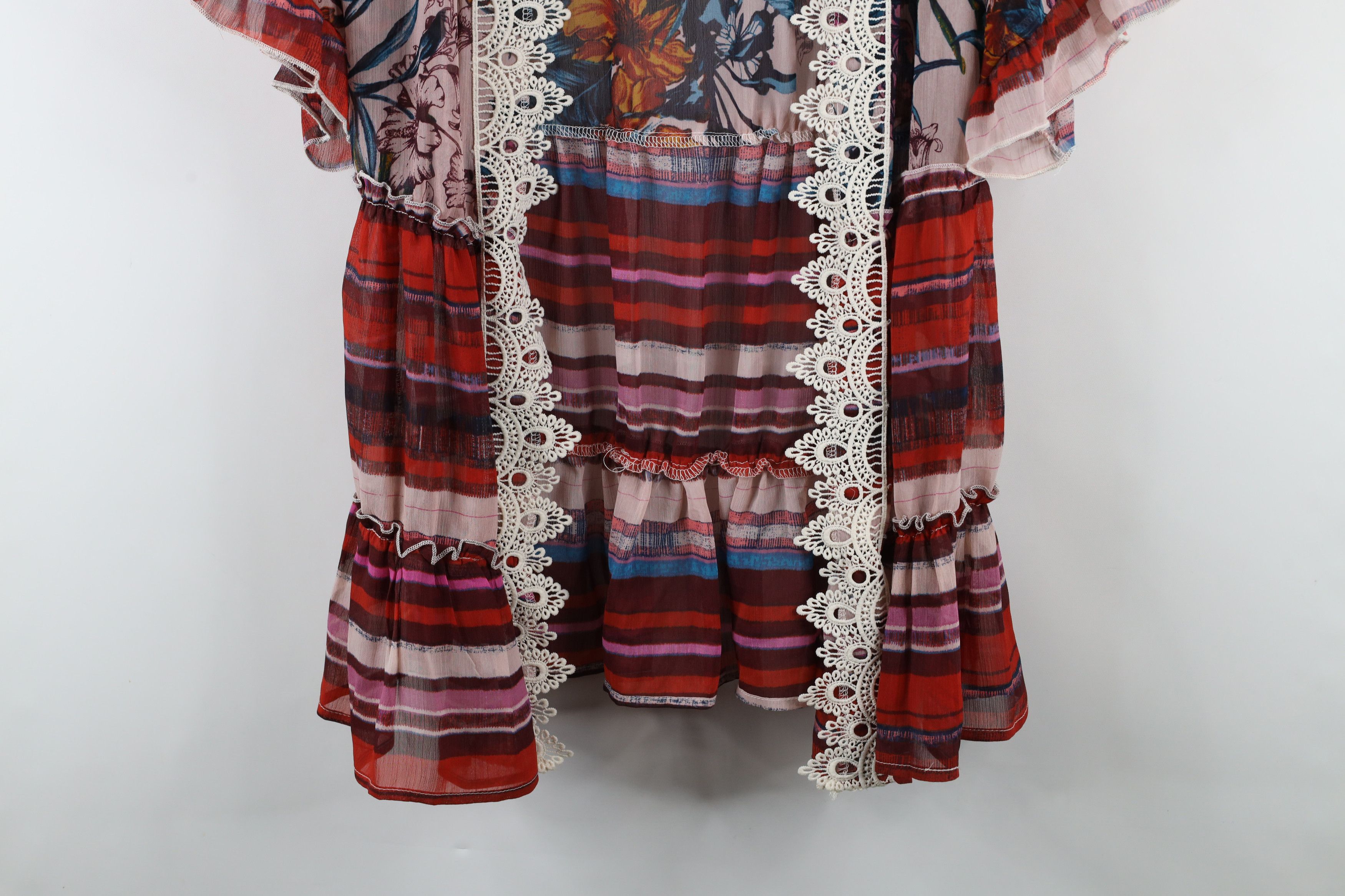 Vintage Vintage Y2K Babydoll Lace Flower Bella Open Front Jacket Top Size M / US 6-8 / IT 42-44 - 3 Thumbnail